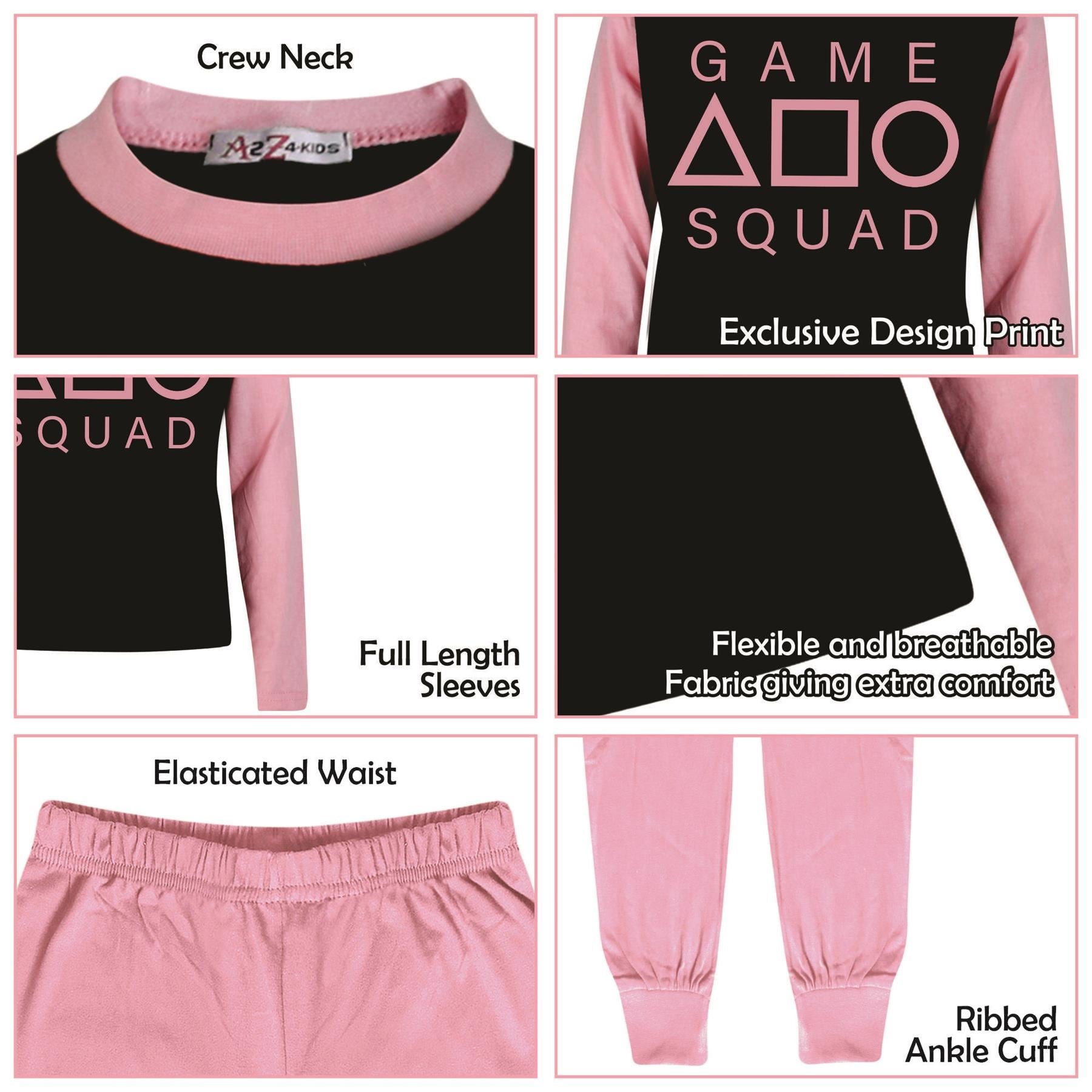 Kids Girls Boys Game Squad Print Pyjamas Set
