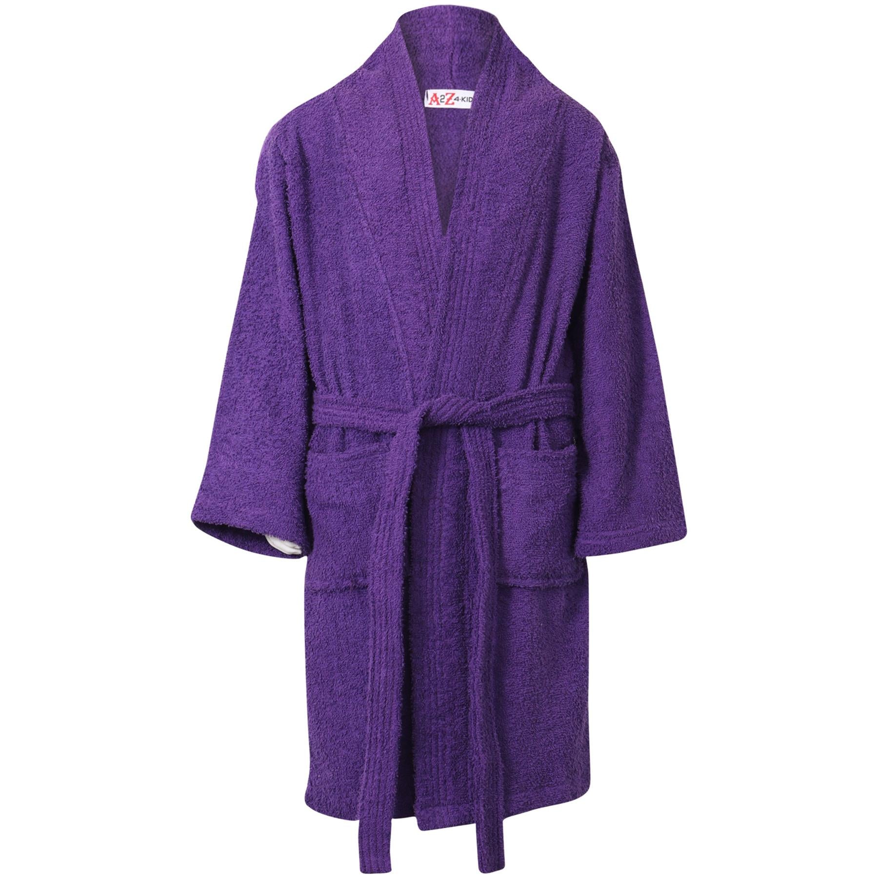 Kids Cotton Bathrobe Towelling Dressing Gown Unisex 5-13 Years