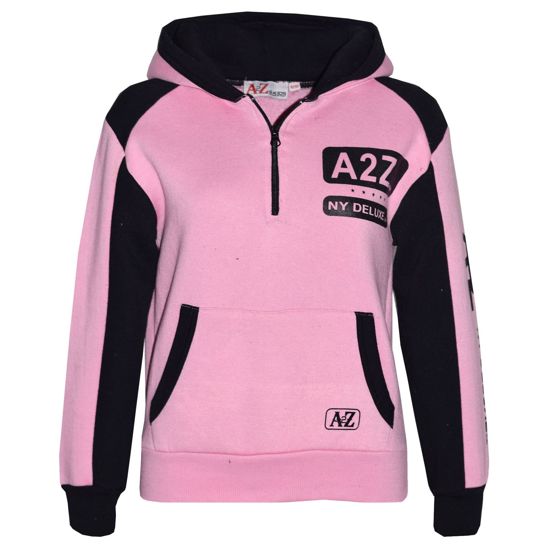 Kids Girls A2Z NY Deluxe Print Baby Pink Hooded Tracksuit Fasion