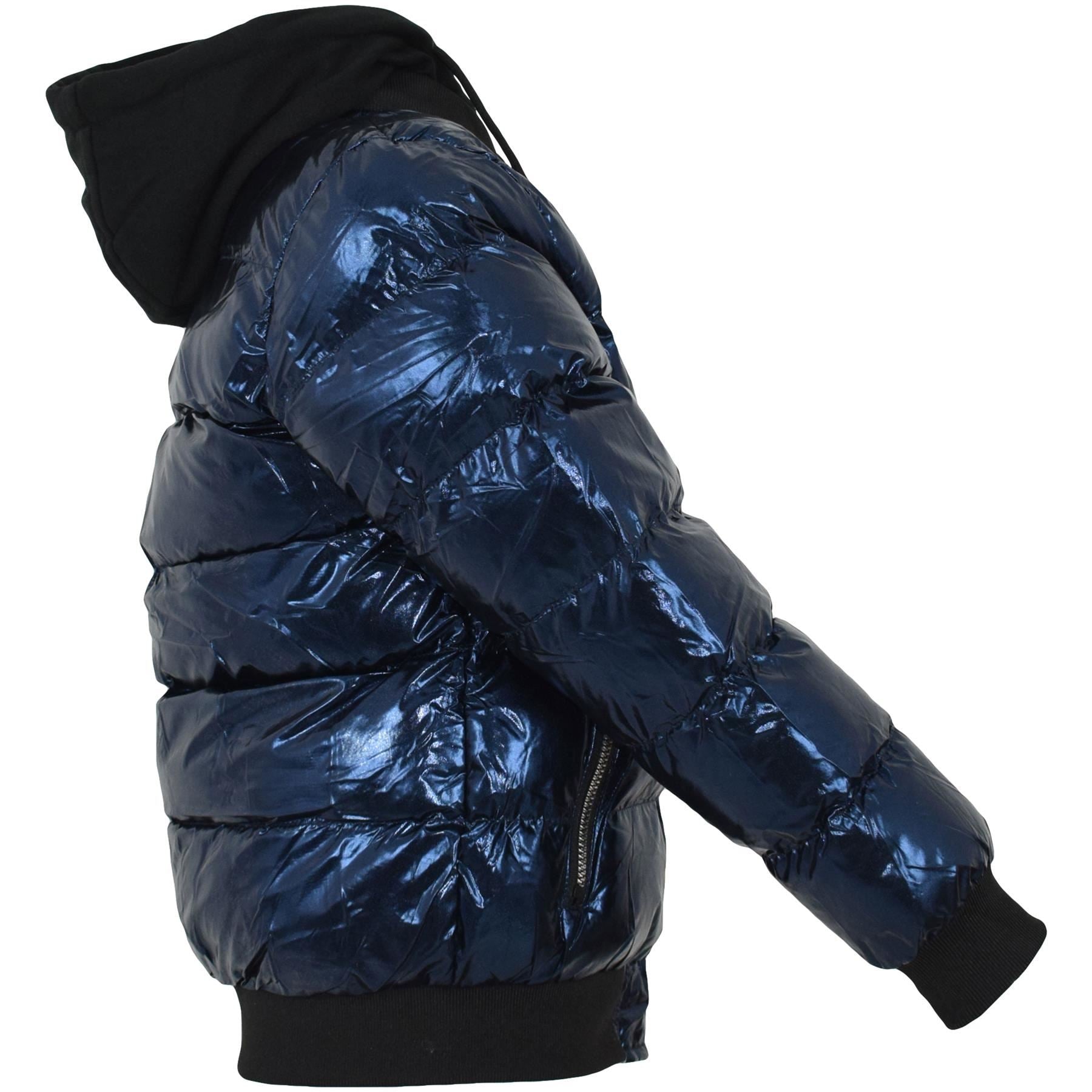 Kids Girls Boys Fashion Shiny Padded Jacket Metallic Wet - Kids Clothing Store