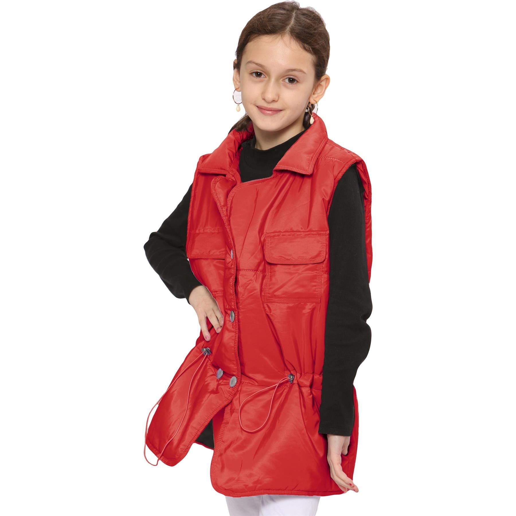 Kids Girls Oversized Style Sleeveless Jacket