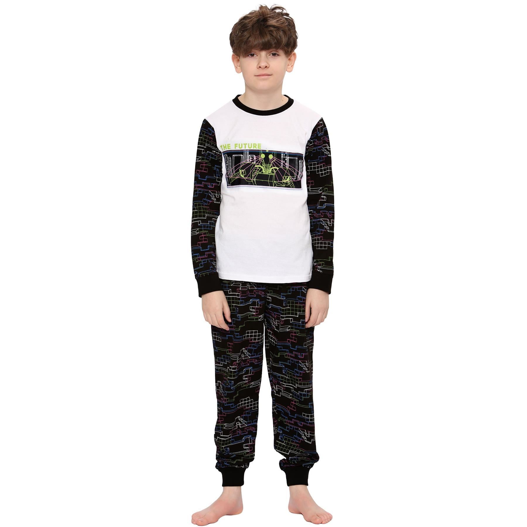 The Future Black Pyjama T Shirt Trouser Sleepwear Girls Boys