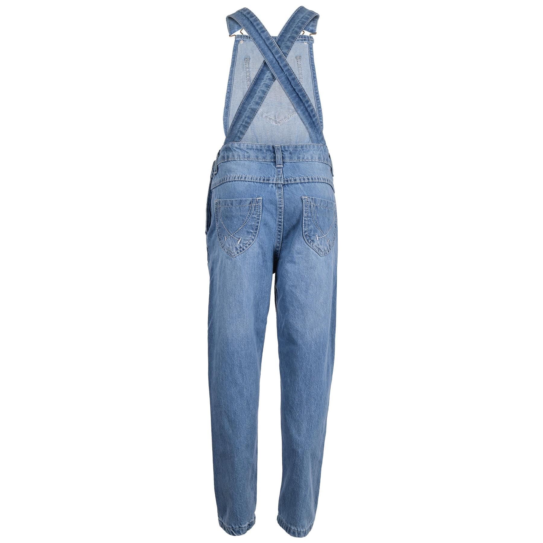 Kids Girls New Fashion Light Blue Denim Dungaree