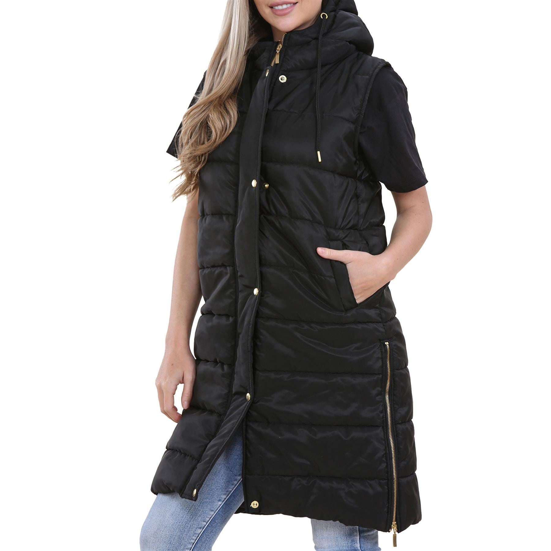 Ladies Oversized Long Line Sleeveless Jacket