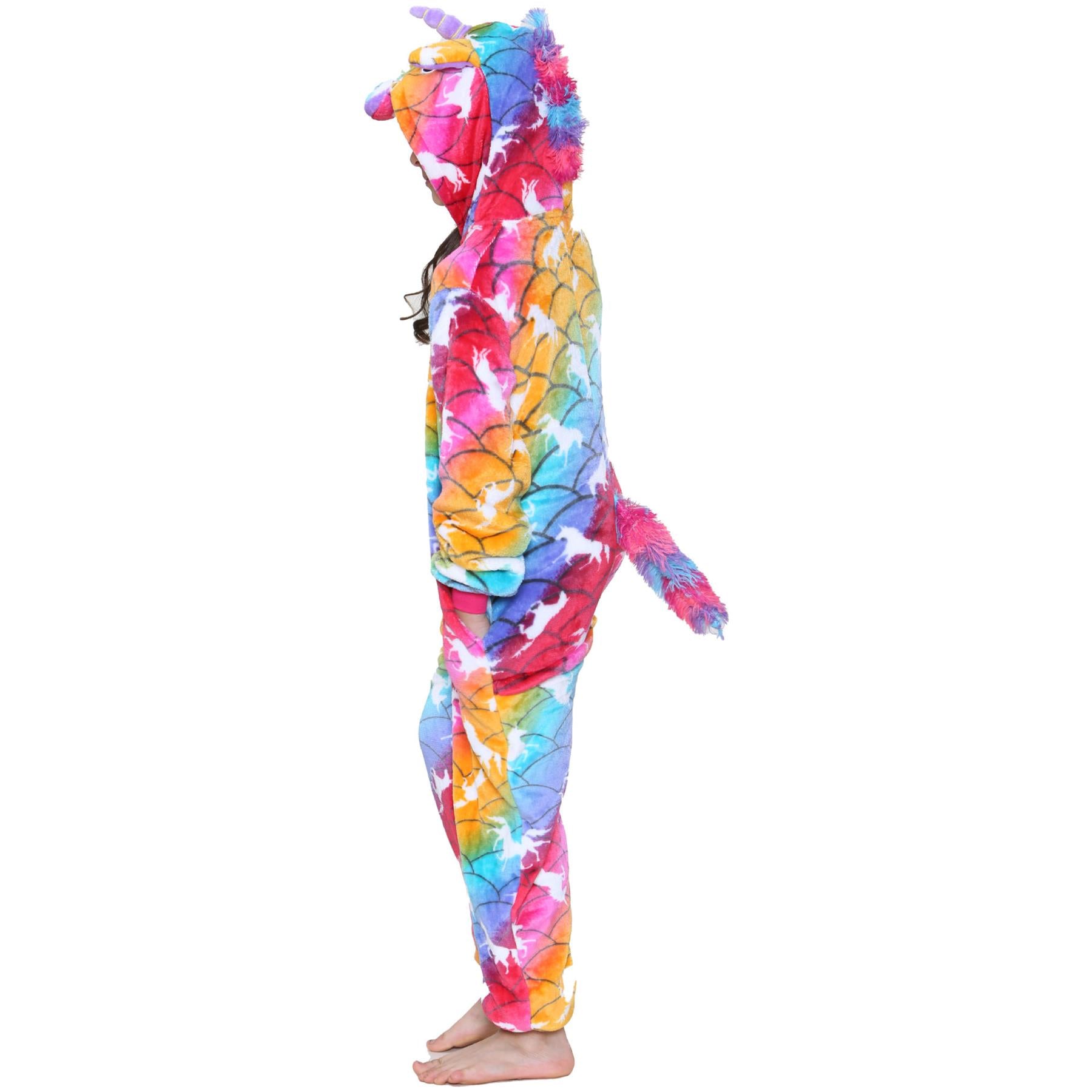 Kids Girls A2Z Onesie One Piece Unicorn Rainbow Pyjamas World Book Day Costume