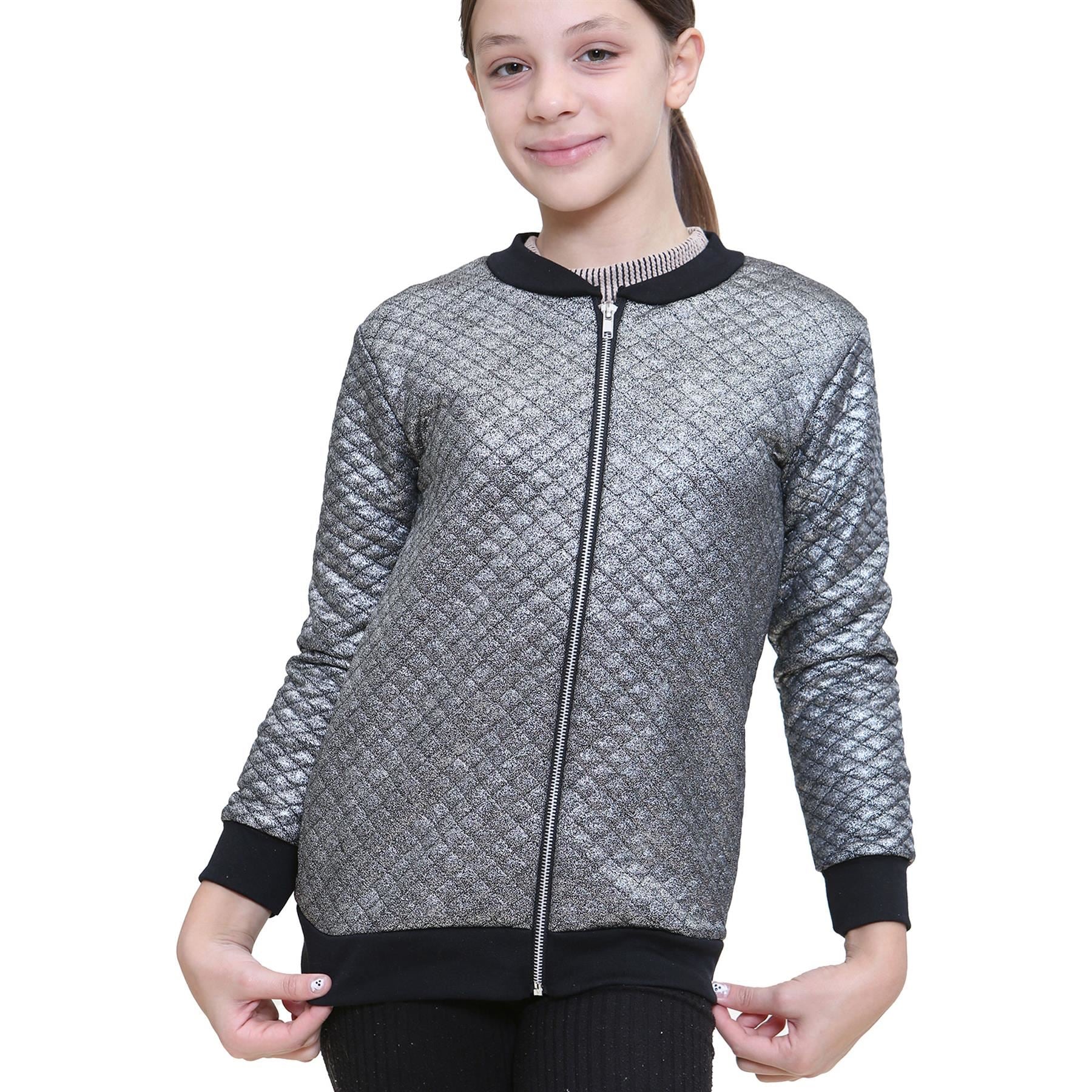 Kids Girls Shiny Quilted Padded Fashion Jacket