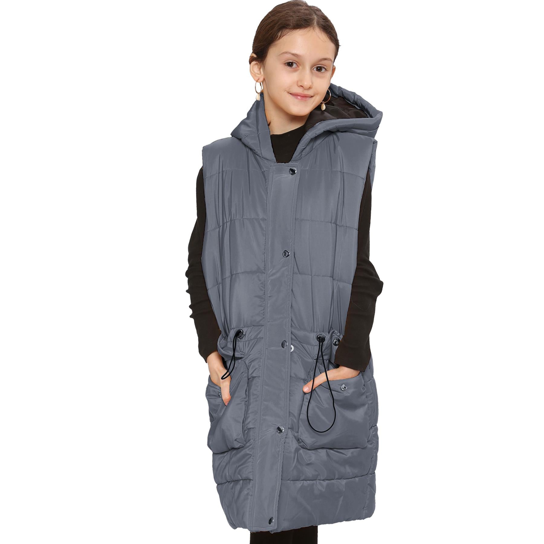 Kids Girls Oversized Gilet Long Line Style Jacket