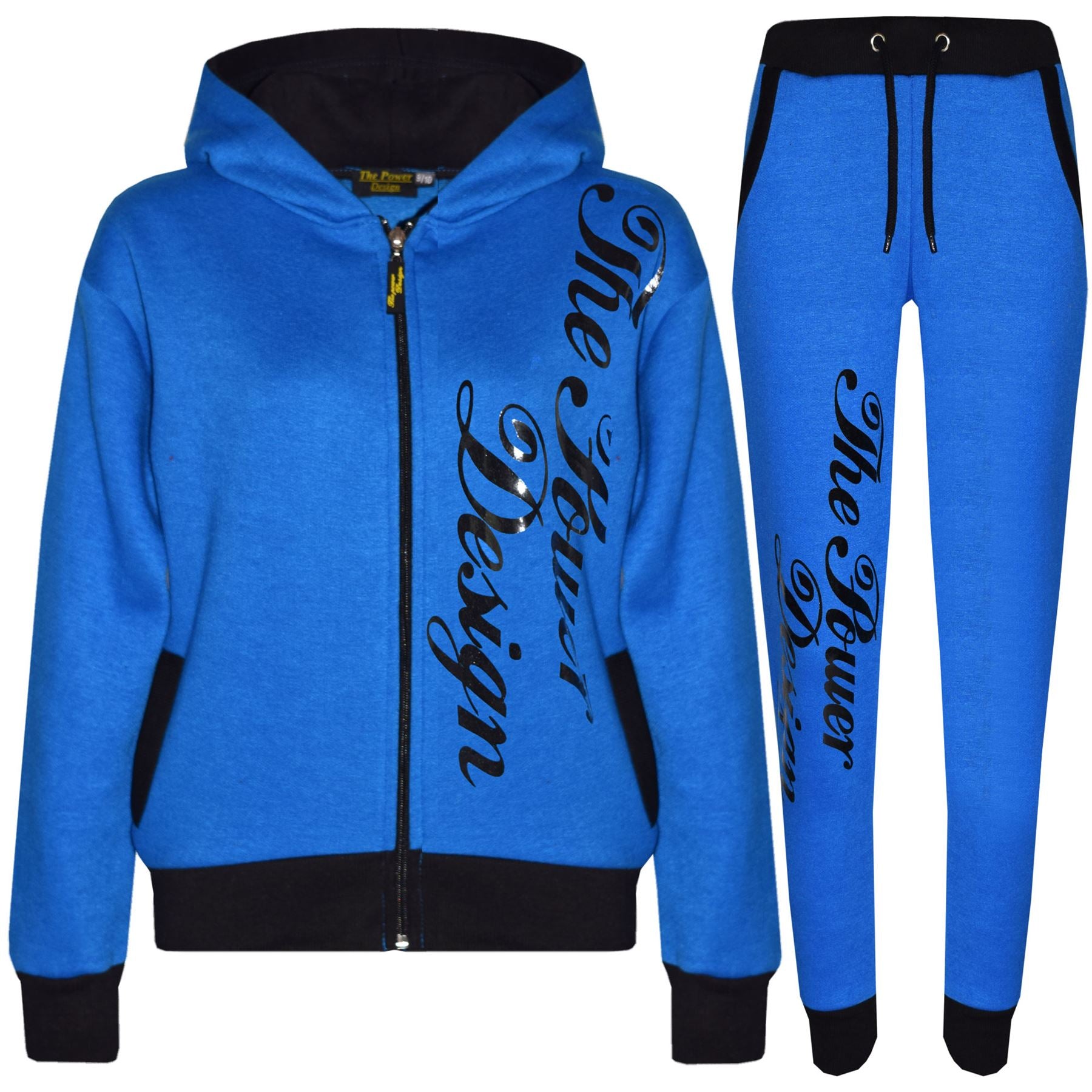 Kids Boys Girls The Power Design Jogger Royal Blue Tracksuit