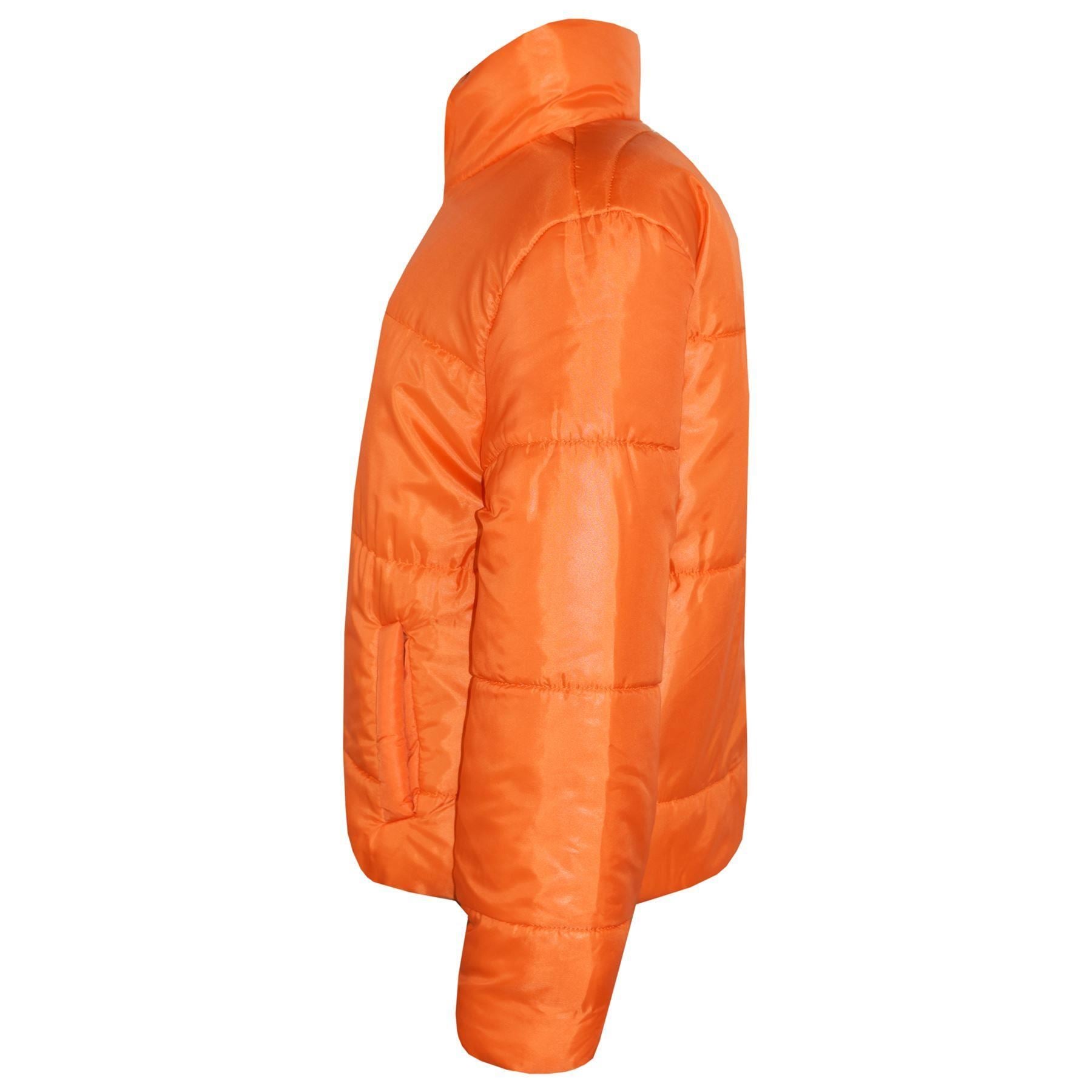 Girls Orange Wetlook Padded Quilted Puffer Jacket - Kids Clothing Store