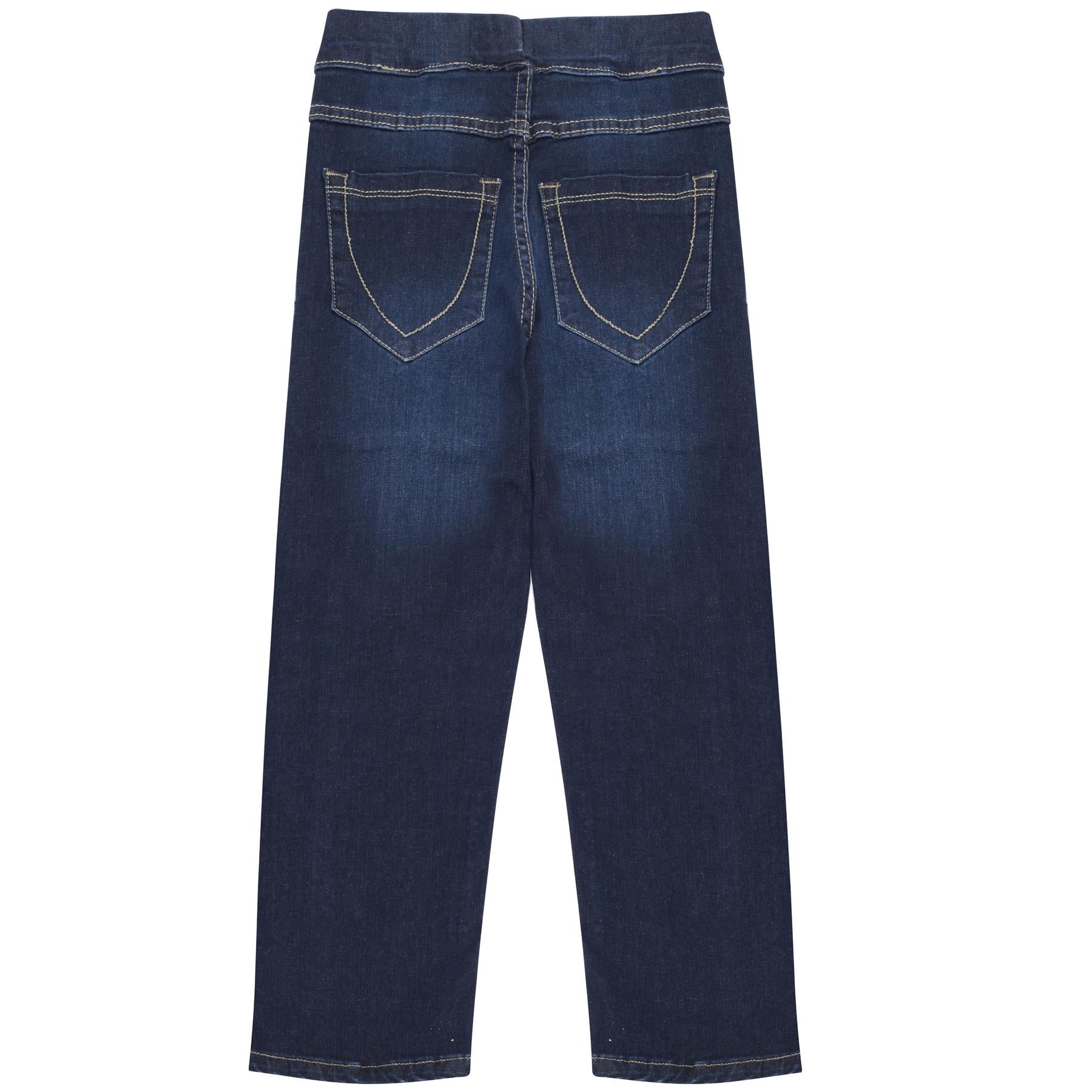 Kids Girls Relaxed Straight Fit Boot Cut Dark Blue Jeans