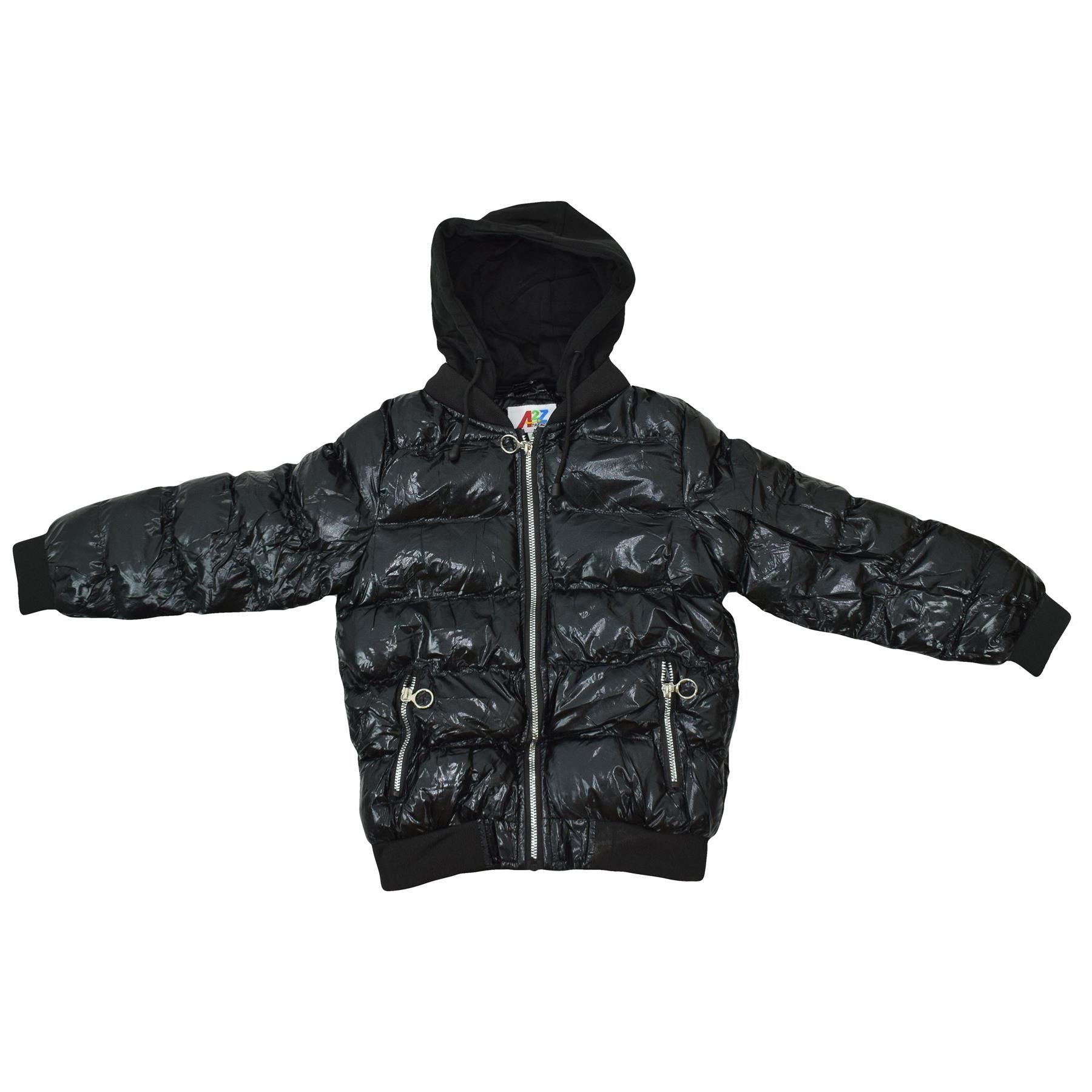 Kids Girls Boys Fashion Shiny Padded Jacket Metallic Wet - Kids Clothing Store