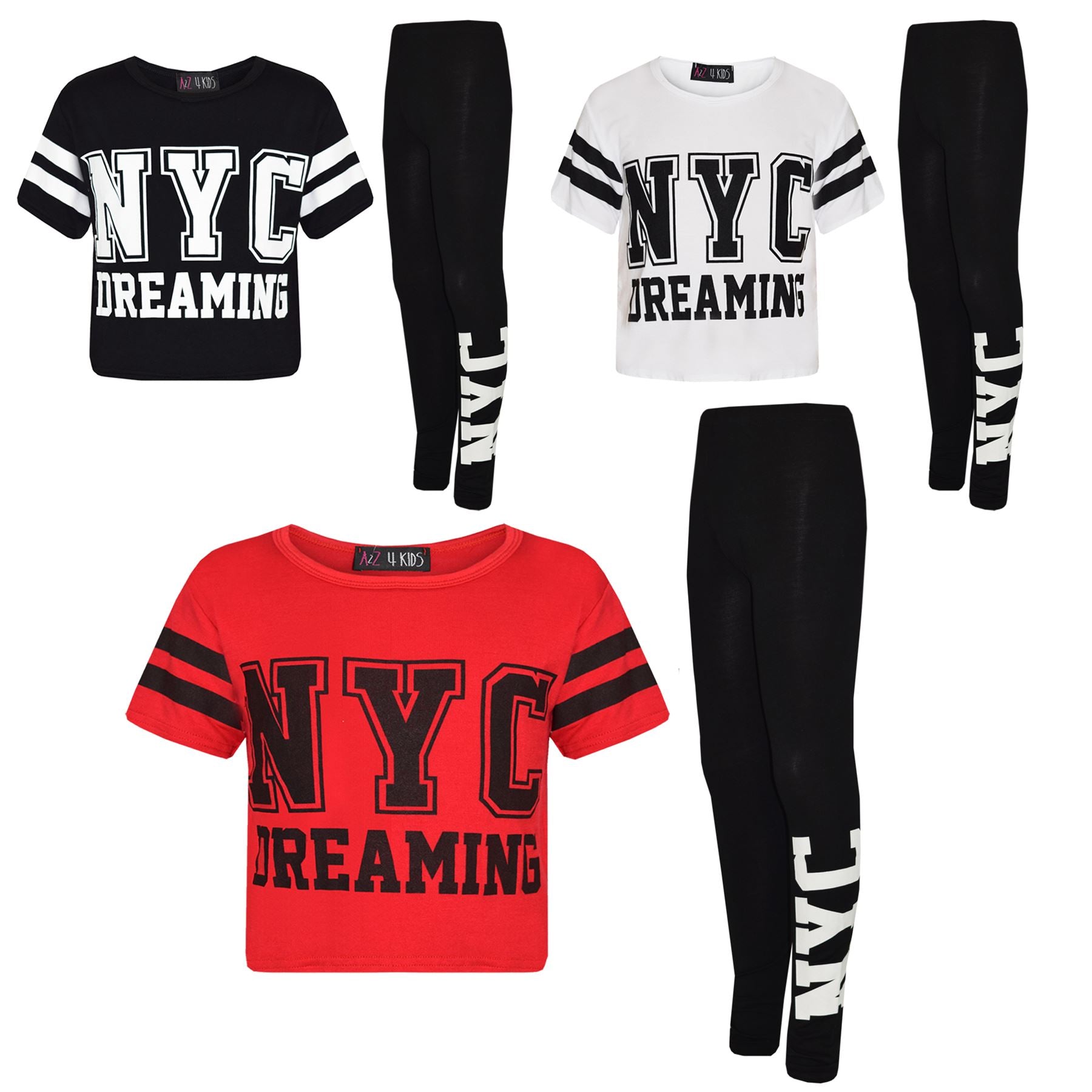 Kids Girls NYC Dreaming Trendy Top & Legging Set