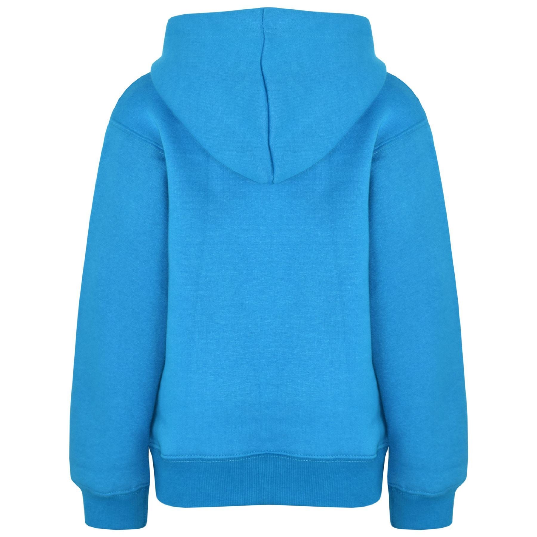 Kids Girls Boys Plain Crew Neck Hooded Sweatshirt