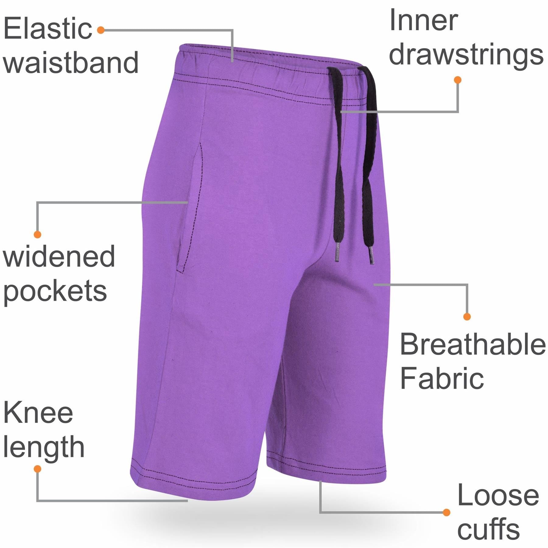 Kids Girls 100% Cotton Lilac Summer Shorts