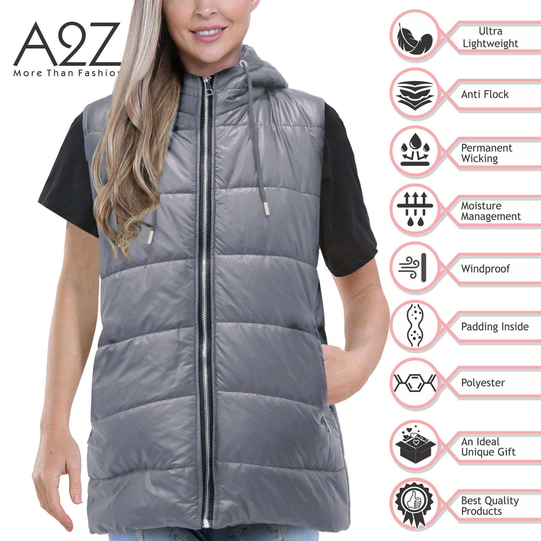 Ladies Oversized Silver Zipped Pockets Gilet Steel Grey Jacket Sleeveless Coat