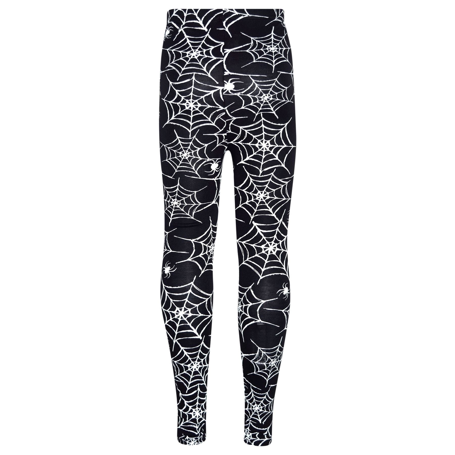 Girls Spider Web Skull Print Halloween Legging