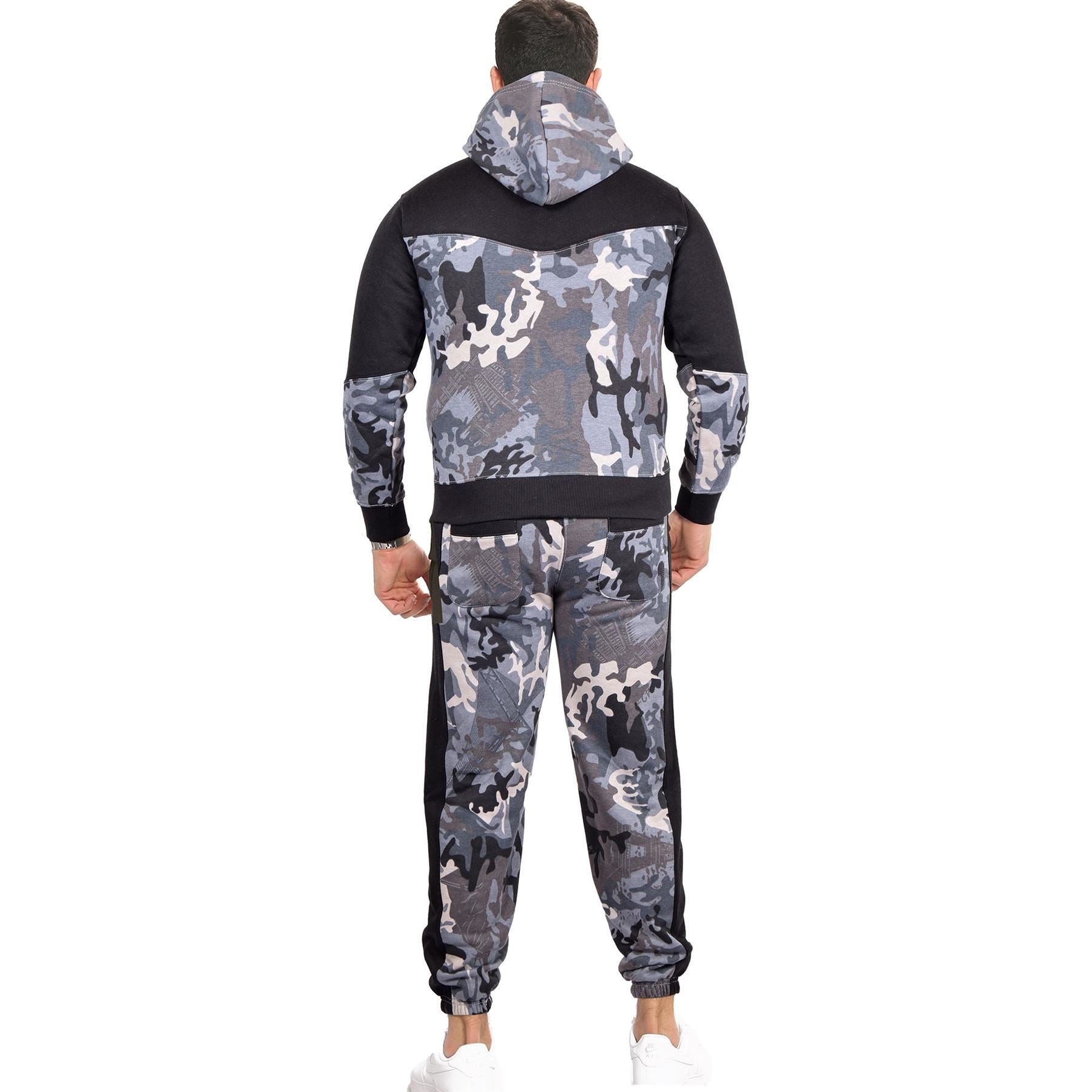 Mens Tracksuit Camouflage Hoodie Sweatpants Gents