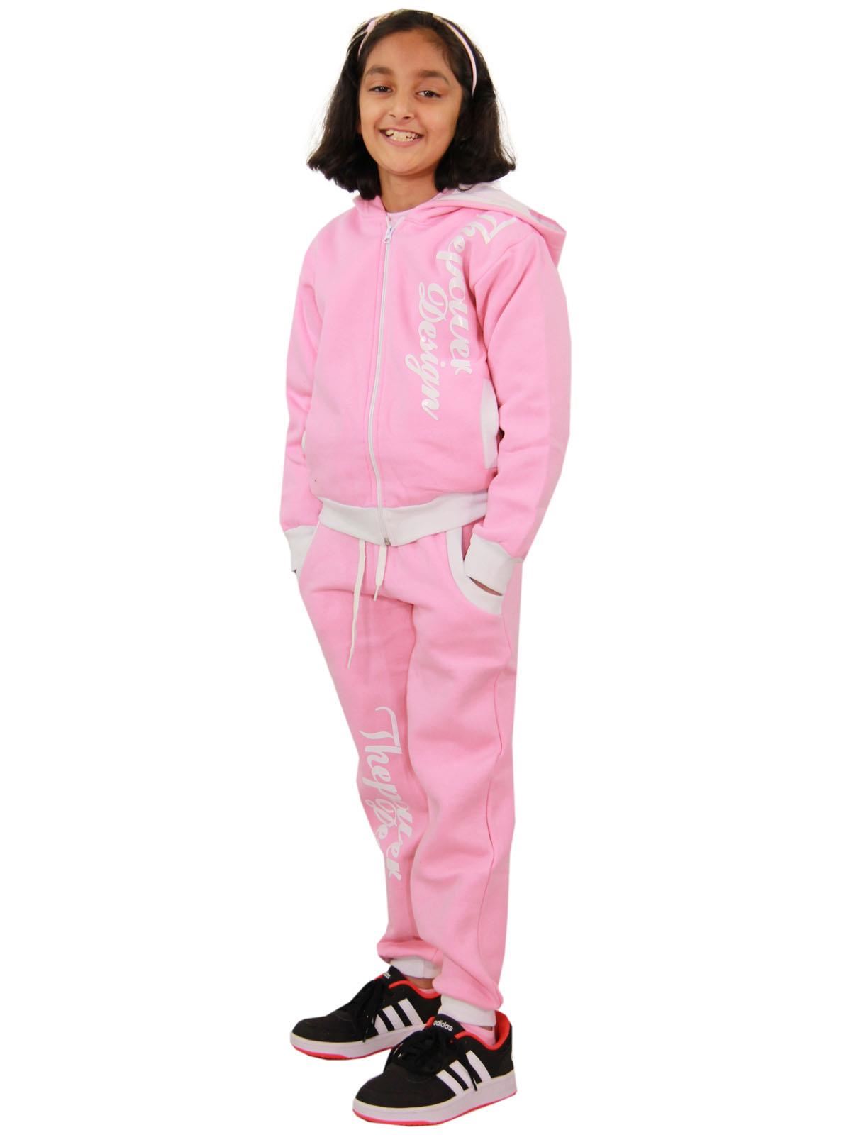 Kids Girls The Power Design Jogger Baby Pink Tracksuit