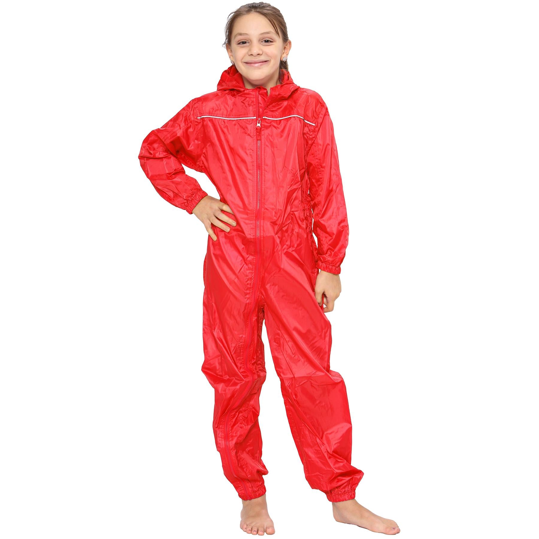 Unisex Raincoat Kids Puddle Suit Rainwear Waterproof Hooded Rainsuit