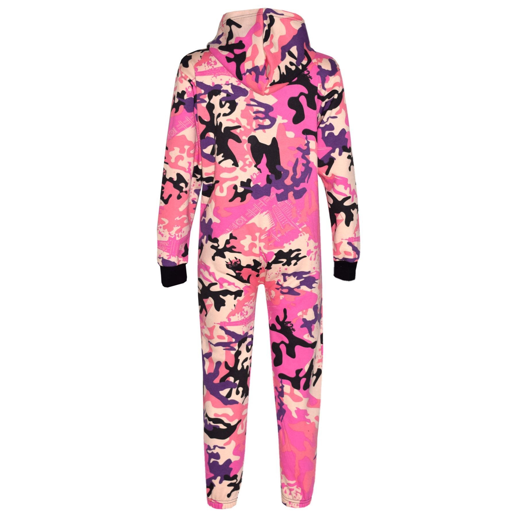 Girls Boys Fleece Camouflage Baby Pink A2Z One Piece Onesie