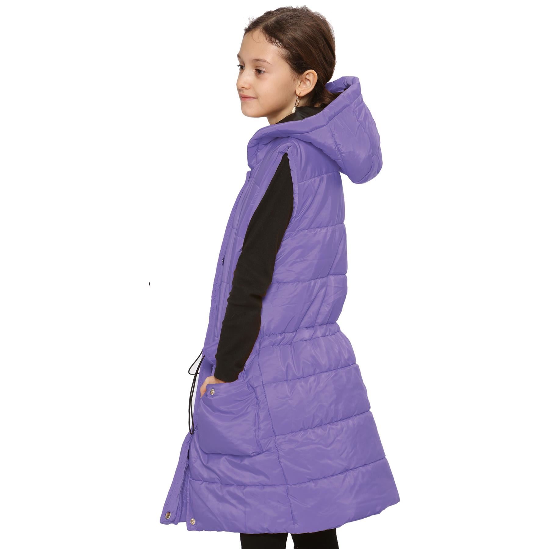 Kids Girls Lilac Gilet Long Line Style Jacket
