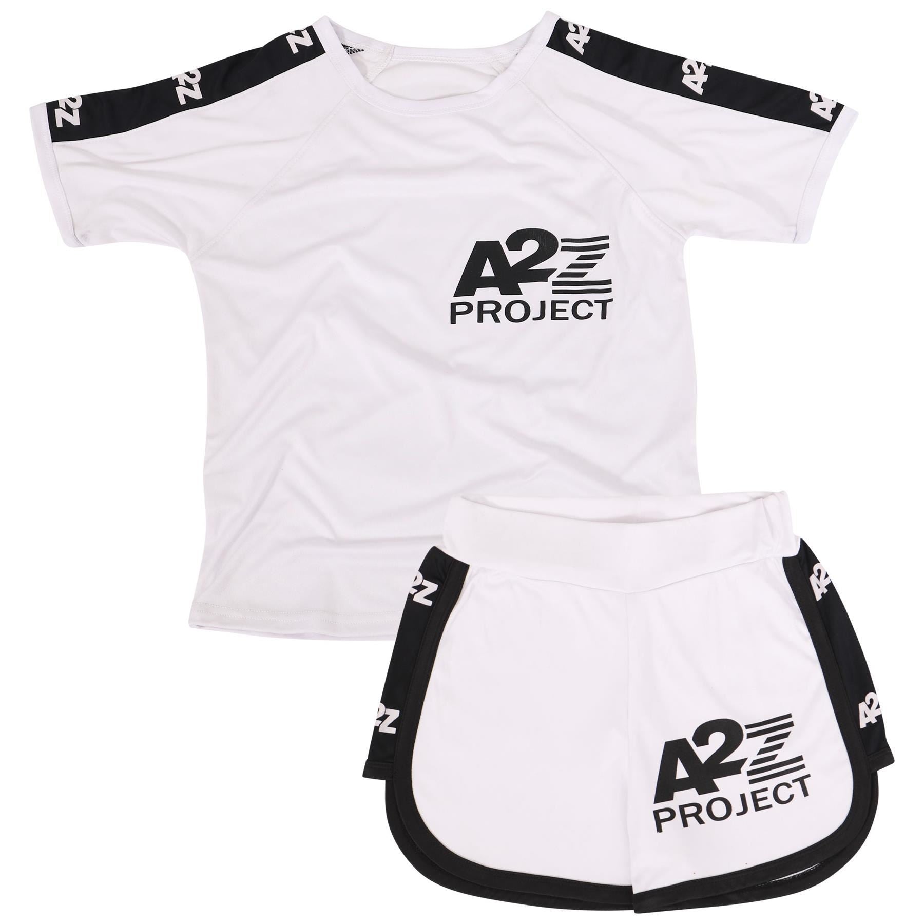 Girls Boys T Shirt Sports White Summer Outfit Shorts Set