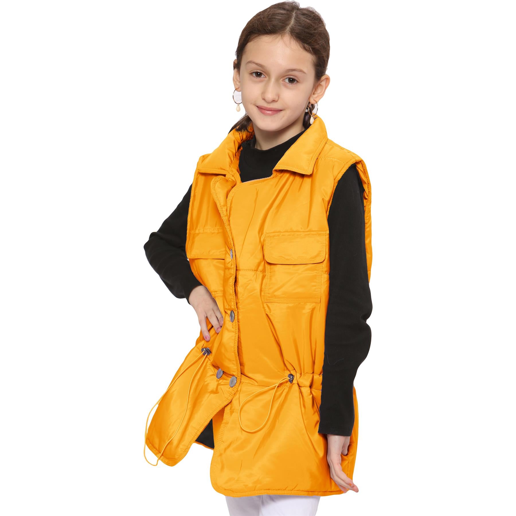 Kids Girls Oversized Style Sleeveless Jacket