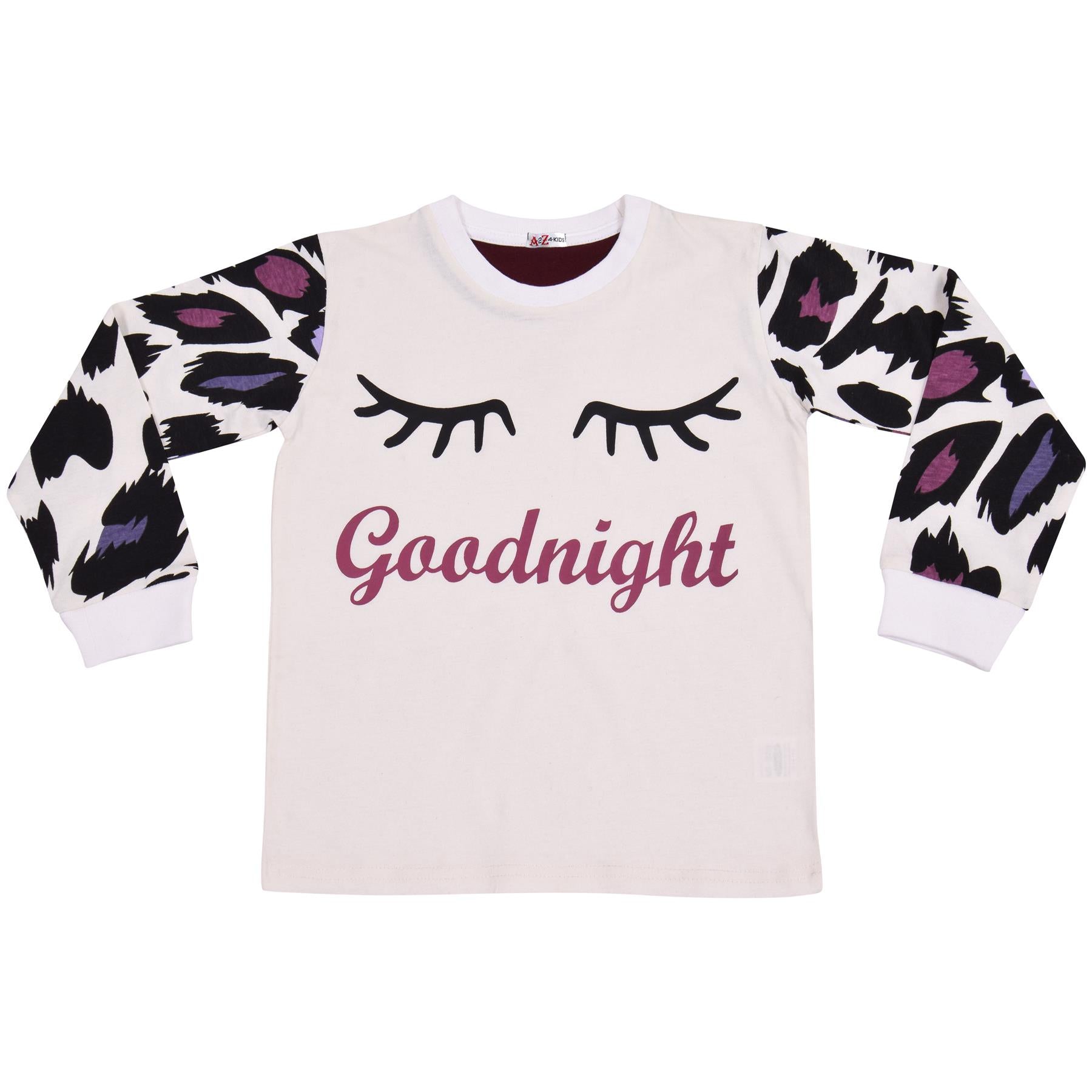 Kids Girls Good Night Print Pyjamas Set