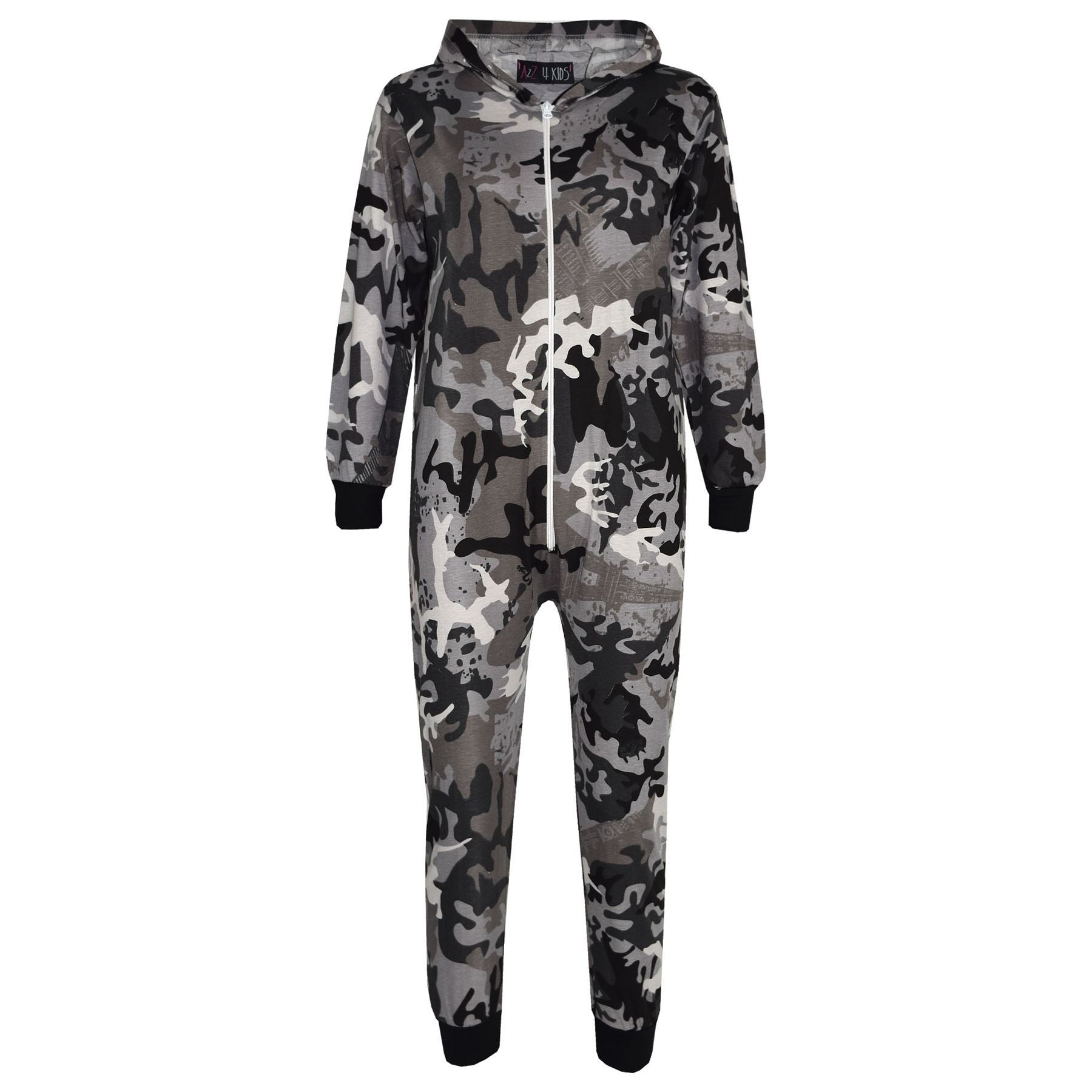 Kids Girls Boys Camouflage Print All In One Onesie