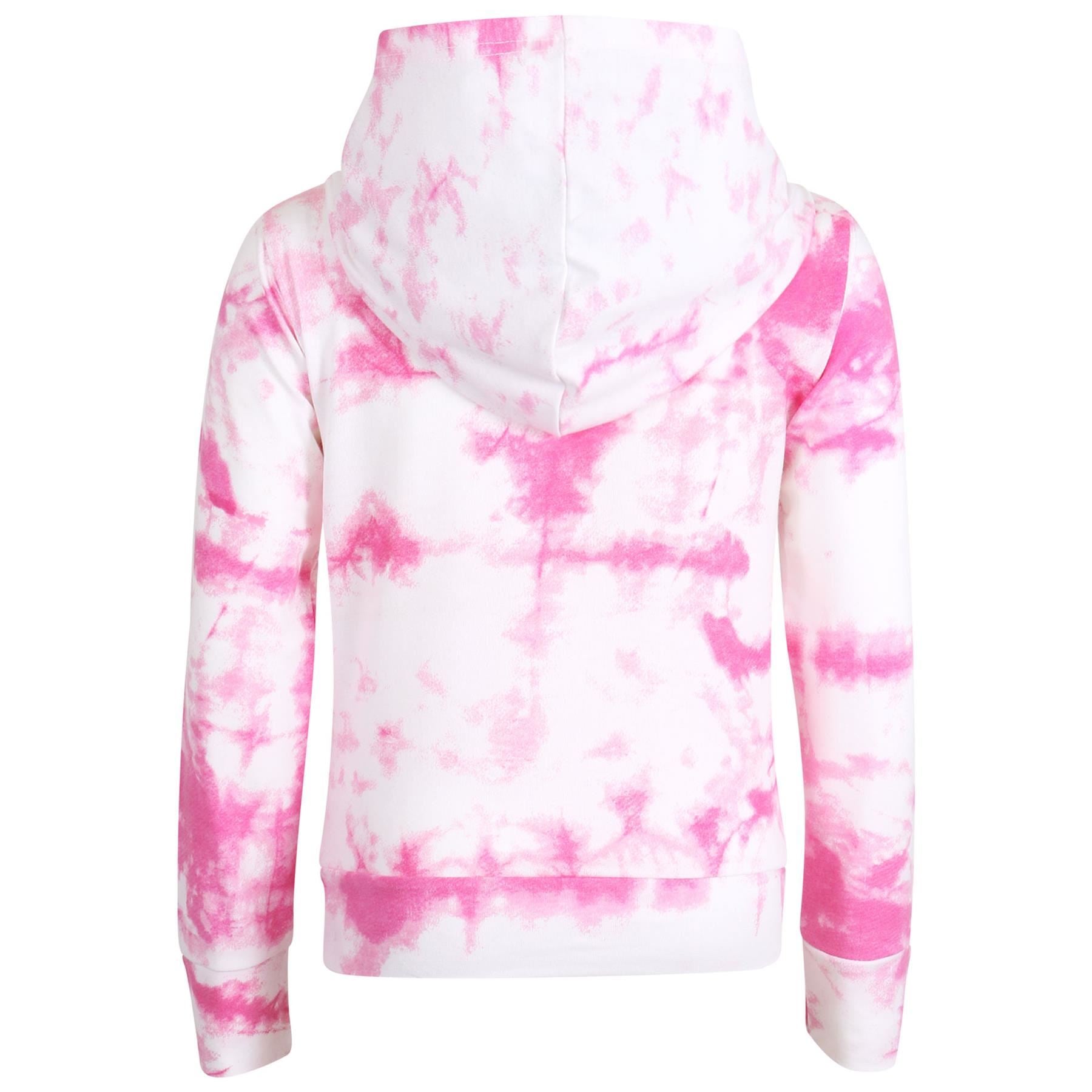 Girls Pink Tie Dye Print Hooded Top & Bottom Outfit Set