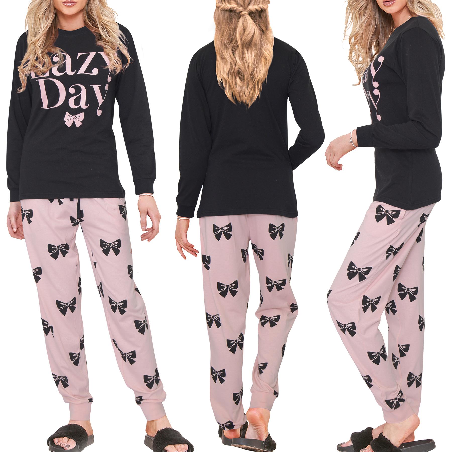 Ladies Cute Soft Cotton PJS Long Sleeve for Women 2 Set