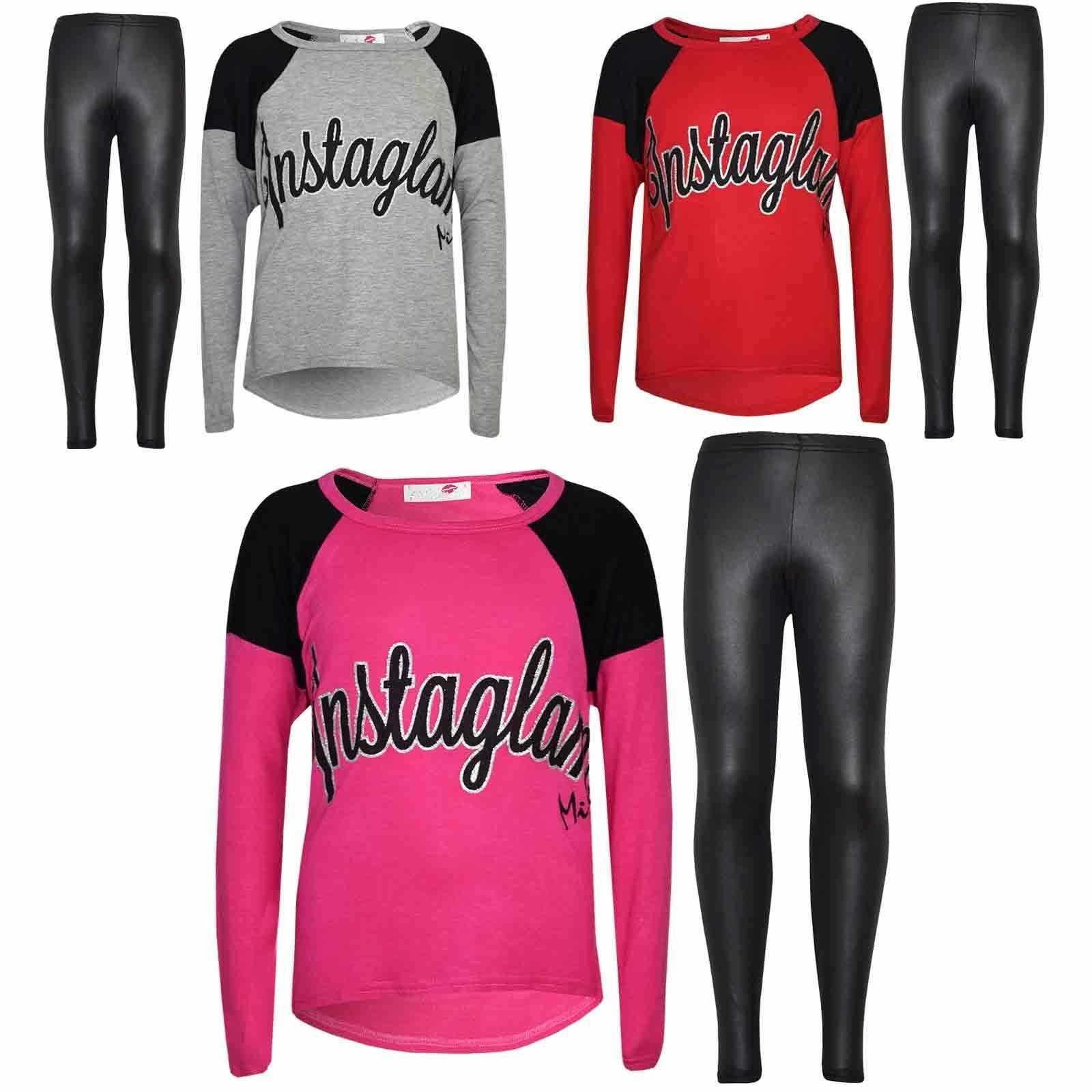 Kids Girls Instaglam Printed Top & Legging Set