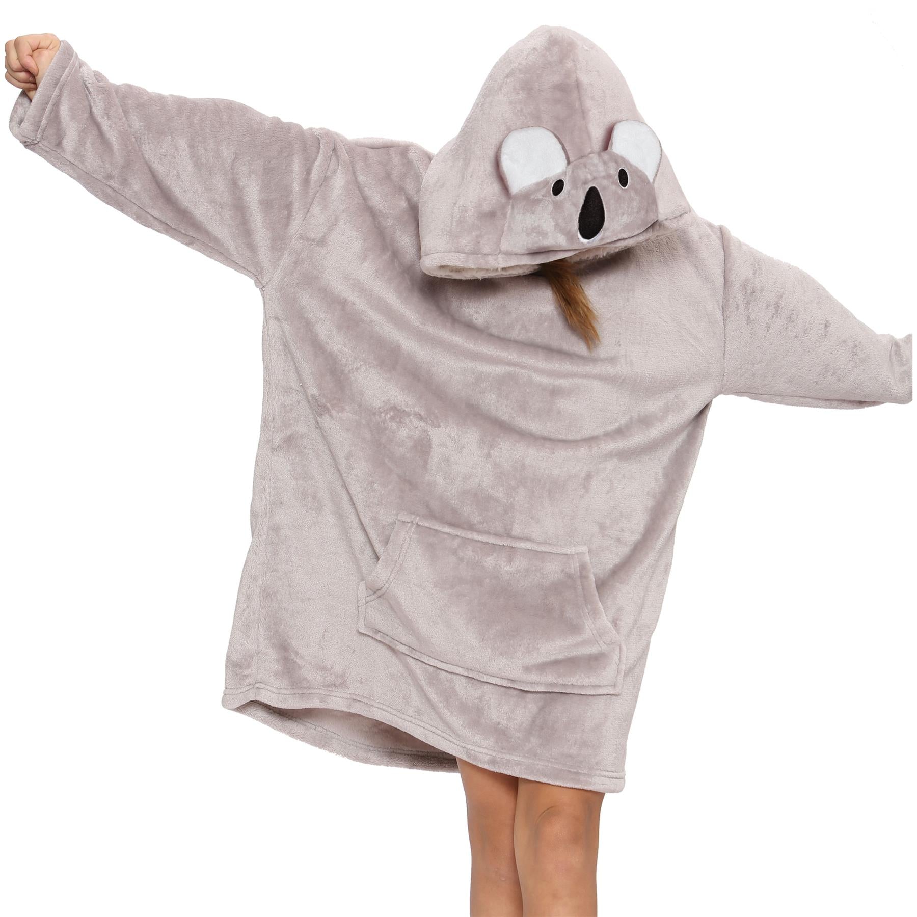 Unisex Men Ladies Oversized Hoodie Animal Snuggle Blanket Super Soft Warm Fleece