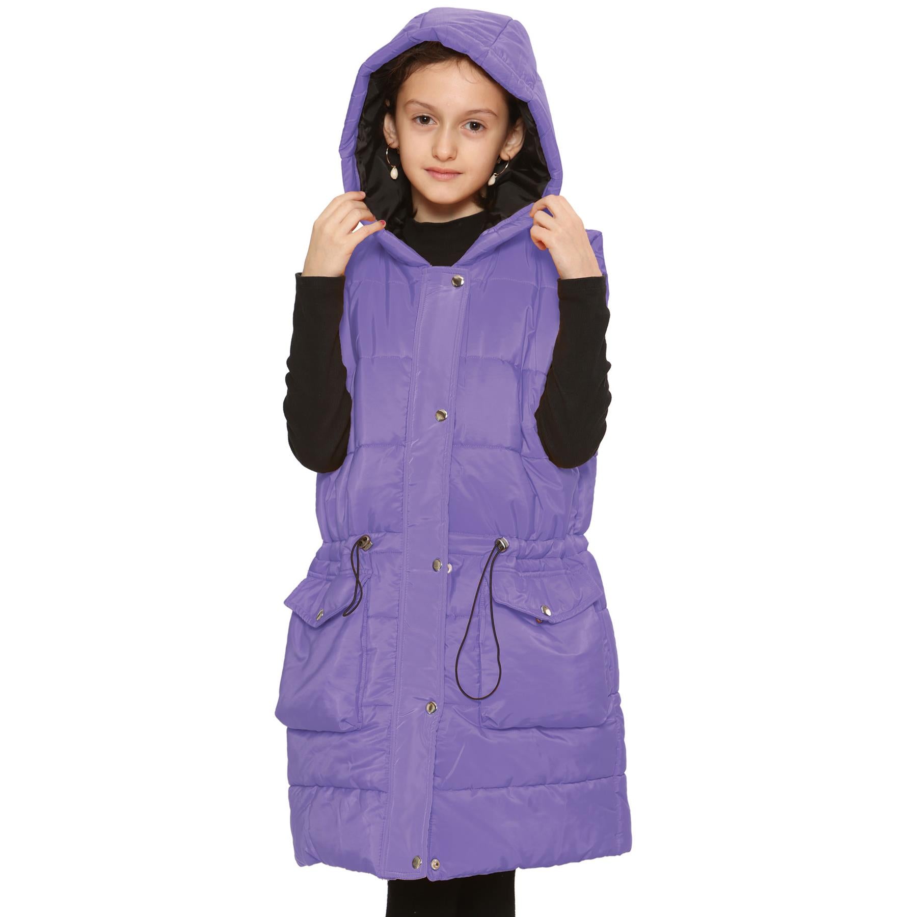 Kids Girls Oversized Gilet Long Line Style Jacket