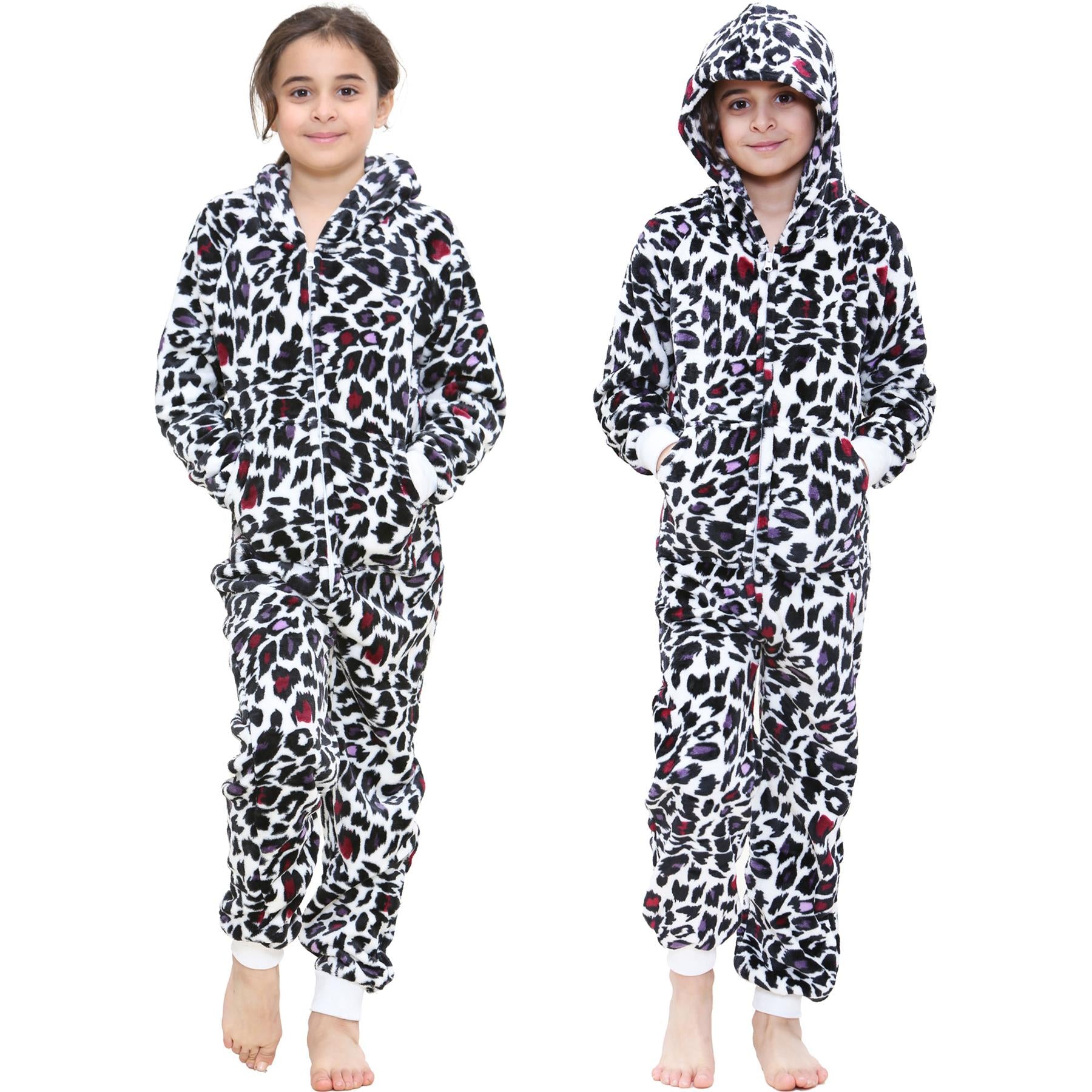 Kids Girls Leopard Print White World Book Day Onesie