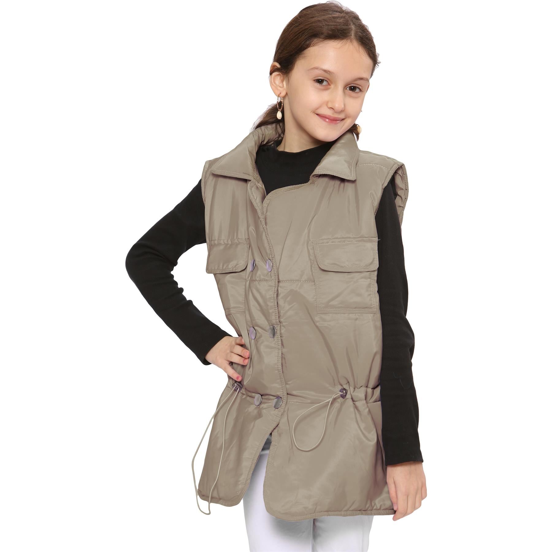 Kids Girls Stone Oversized Style Sleeveless Jacket
