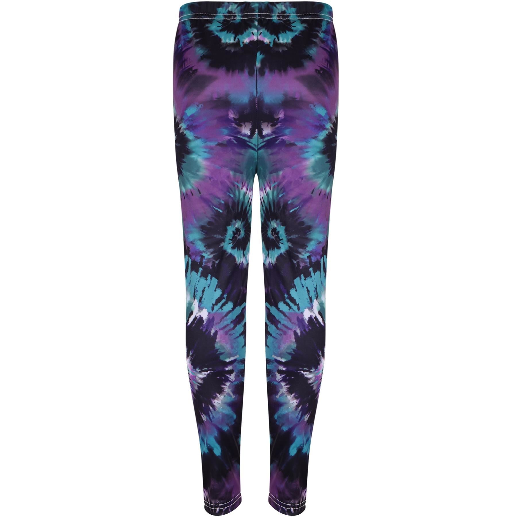 Kids Girls 3D Tie Dye Print Leggings