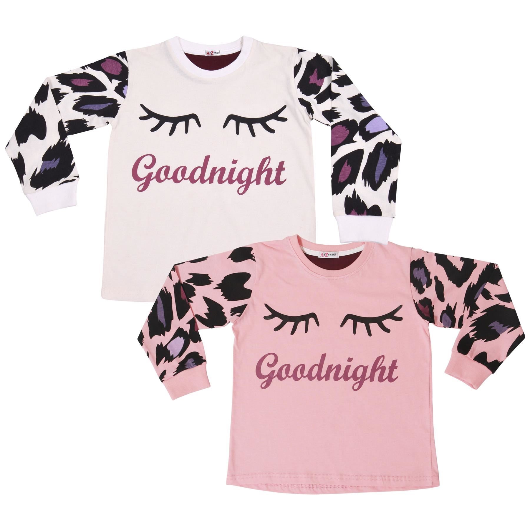 Kids Girls Good Night Print Pack Of 2 Pyjamas Set - Kids Clothing Store