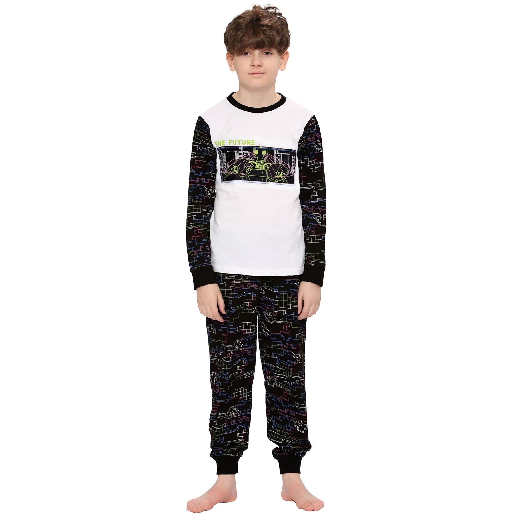 The Future Pyjamas Contrast T Shirt And Bottom Sleepwear - Kids Clothing Store