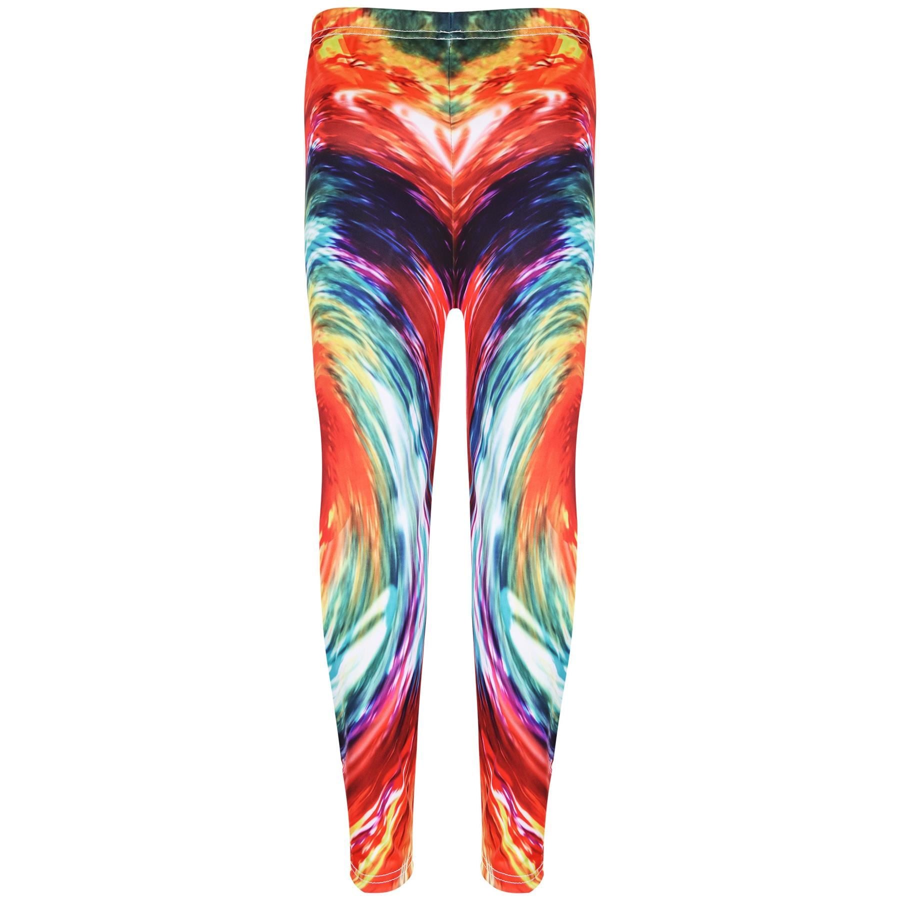 Kids Girls 3D Tie Dye Print Leggings