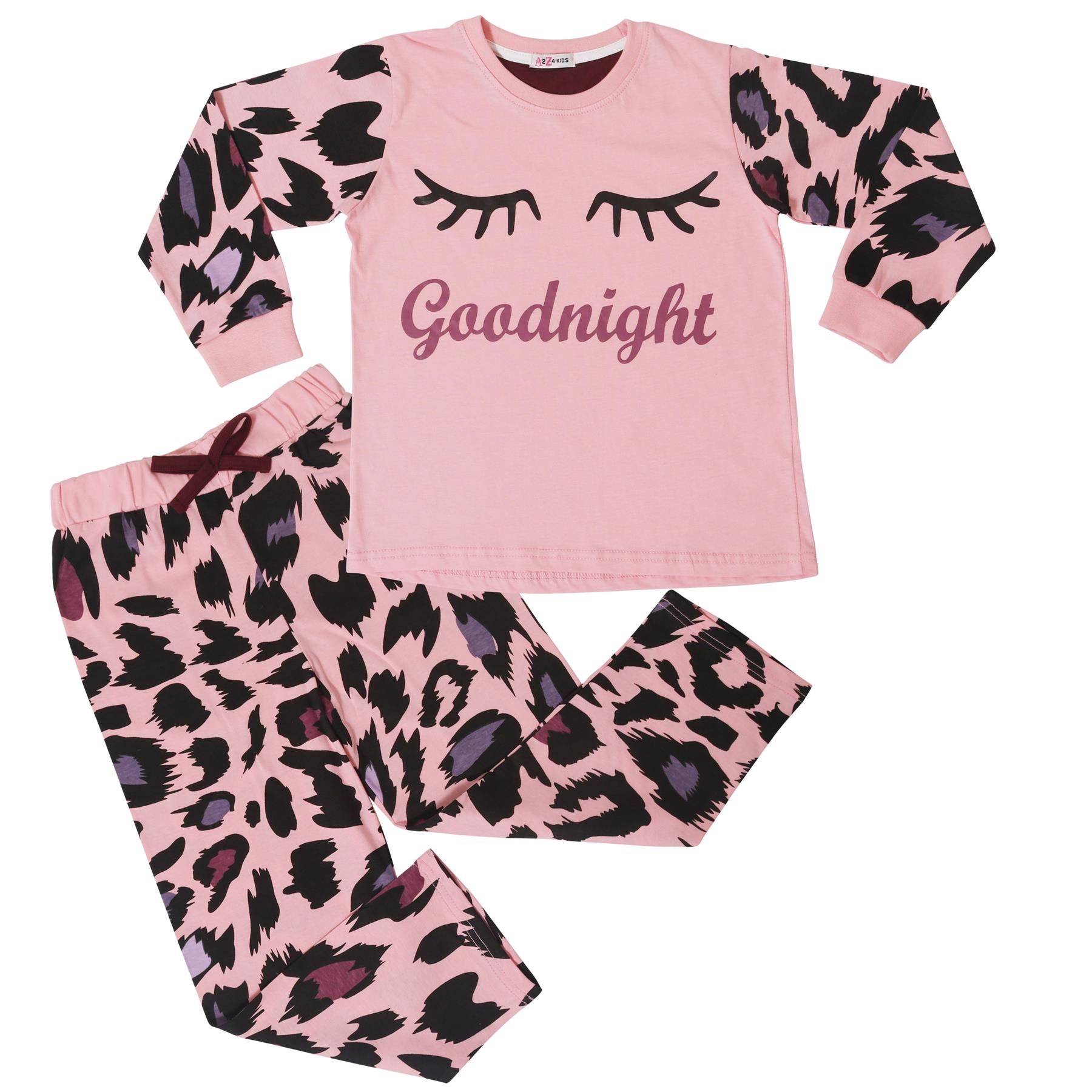 Kids Girls Good Night Print Pyjamas Set