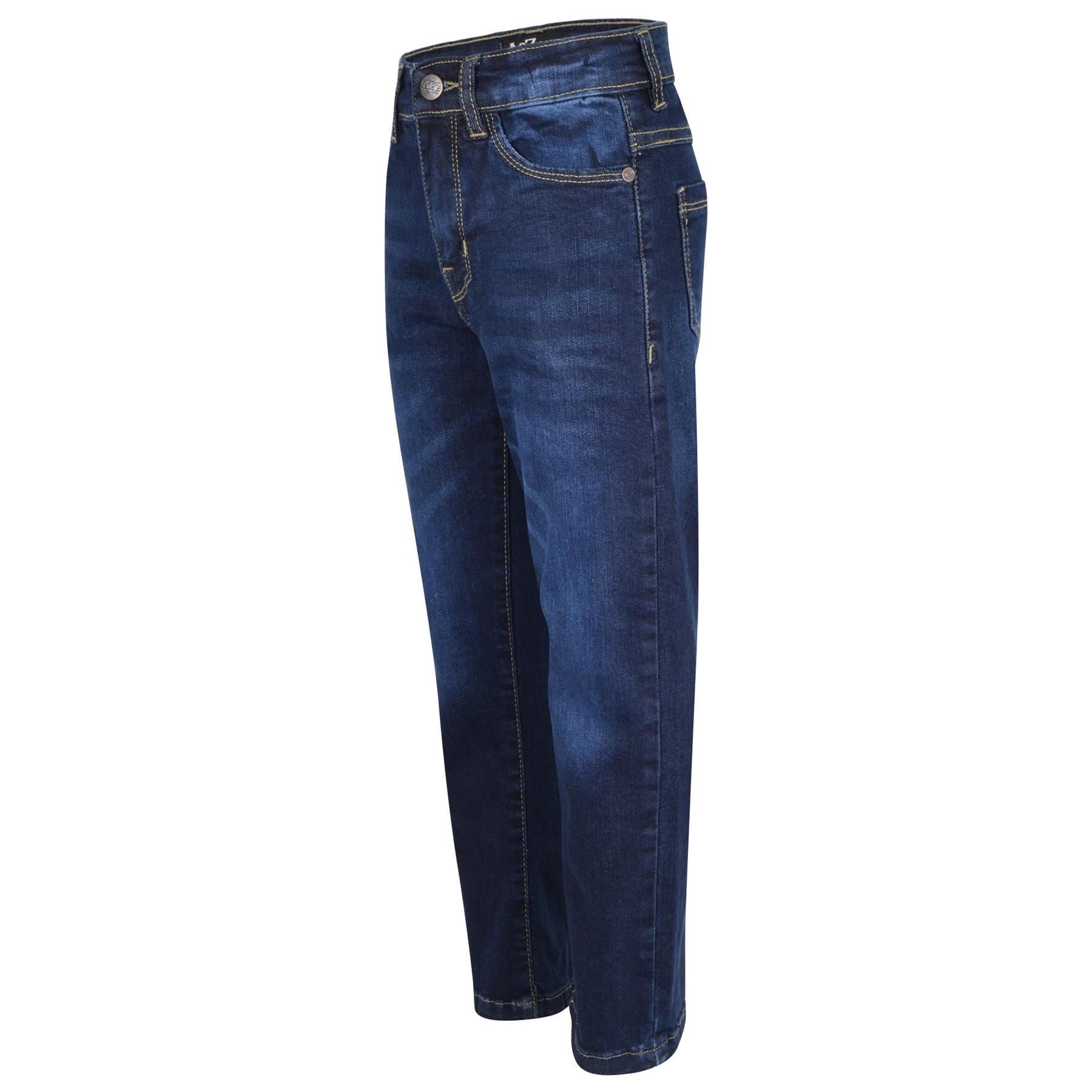 Kids Boys Relaxed Straight Fit Boot Cut Dark Blue Jeans
