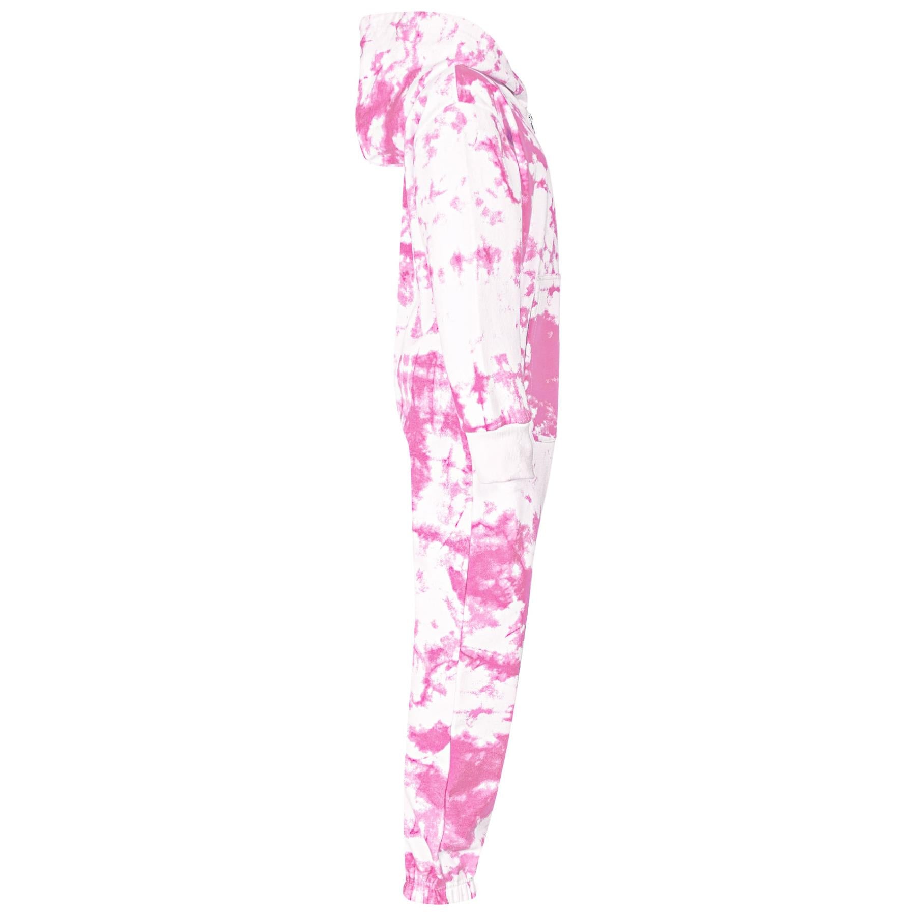 Kids Girls Soft Fleece Pink Tie Dye Printed Onesie