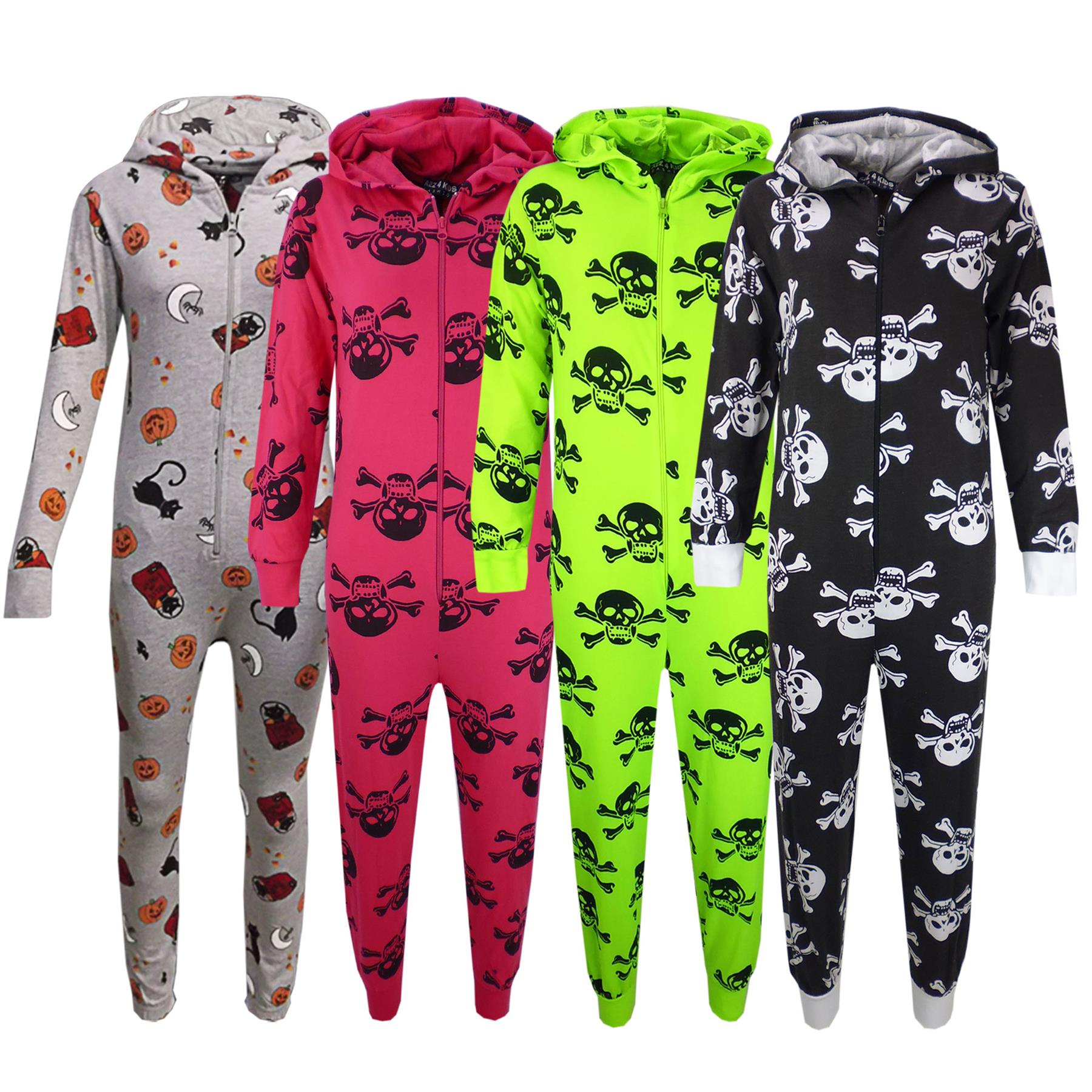 Kids Girls Boys One Piece Halloween Print Onesie