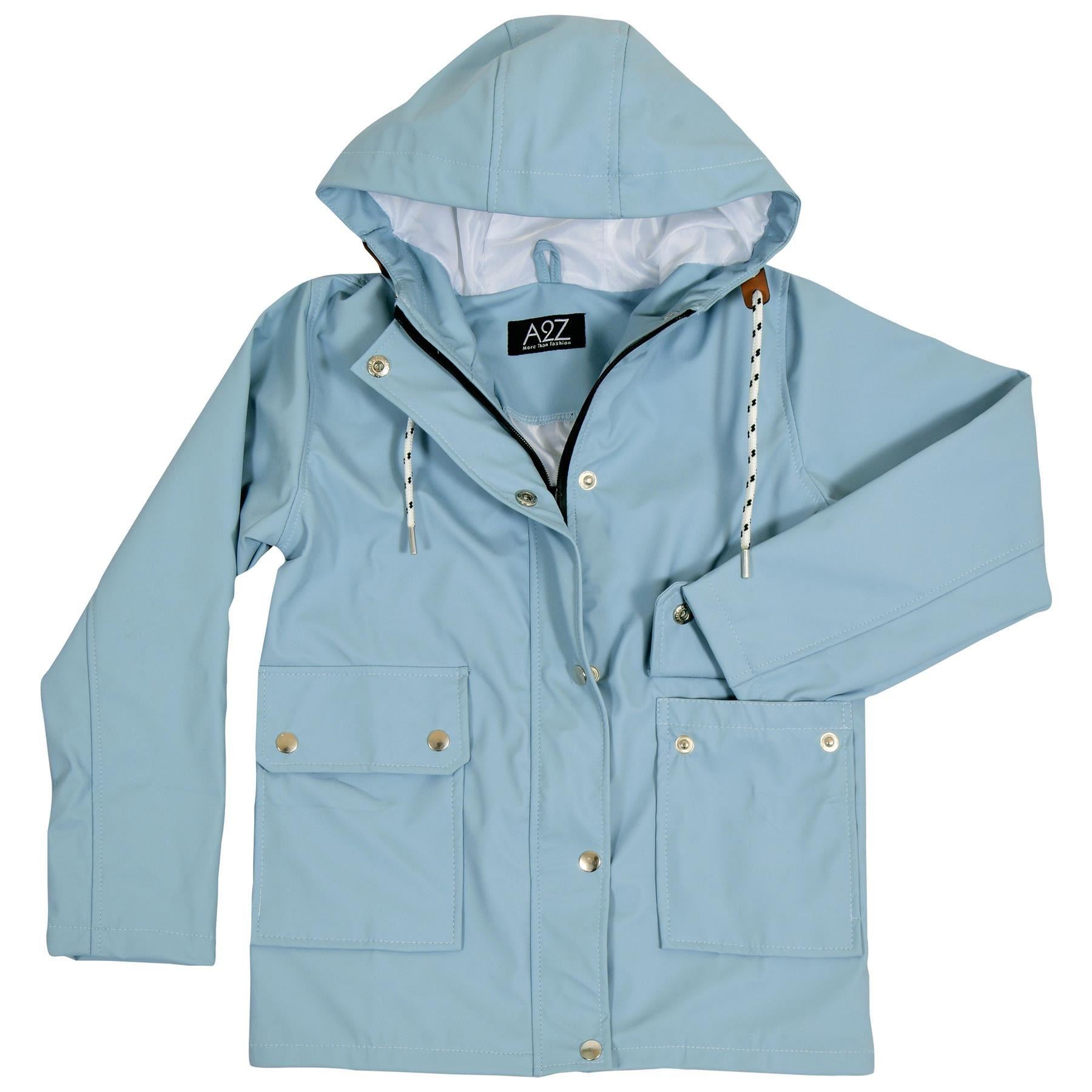 Mens Ladies Zipped Pockets Jacket Dusty Blue Puffer Jacket Long Sleeves Coat