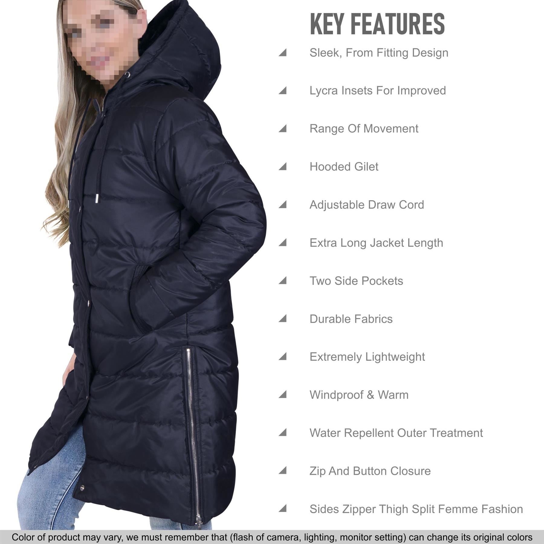 Ladies Oversized Zipped Jacket Long Line Style Navy Jacket Long Sleeves Coat