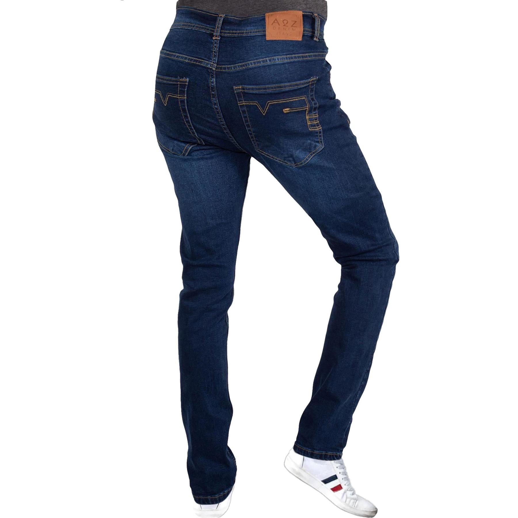 Mens Denim Jeans Comfort Stretch Slim Fit Trousers