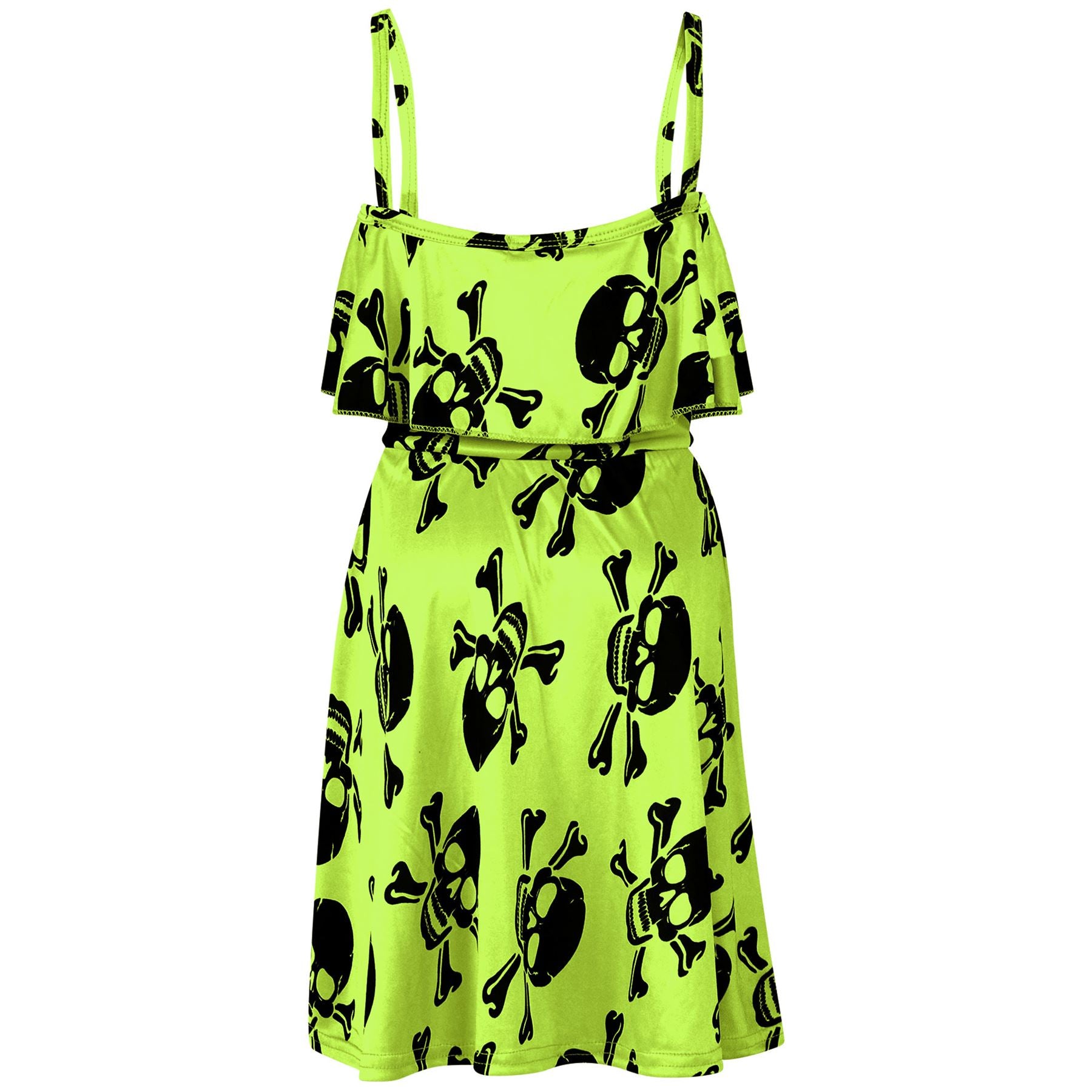 Kids Unisex Skull Print Halloween Top Legging Skater Dress