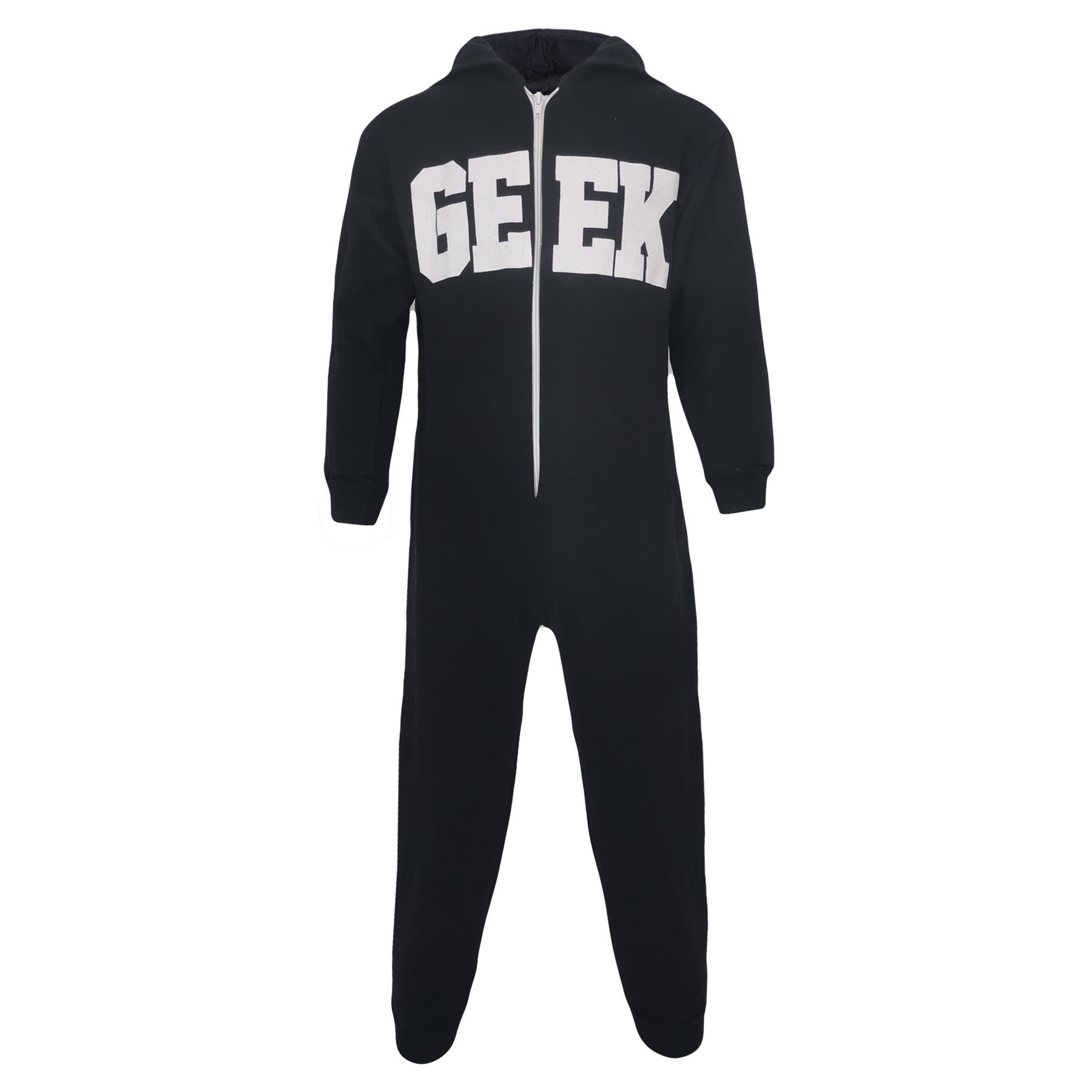 Boys Girls Unisex Geek Print Fleece Onesie - Kids Clothing Store