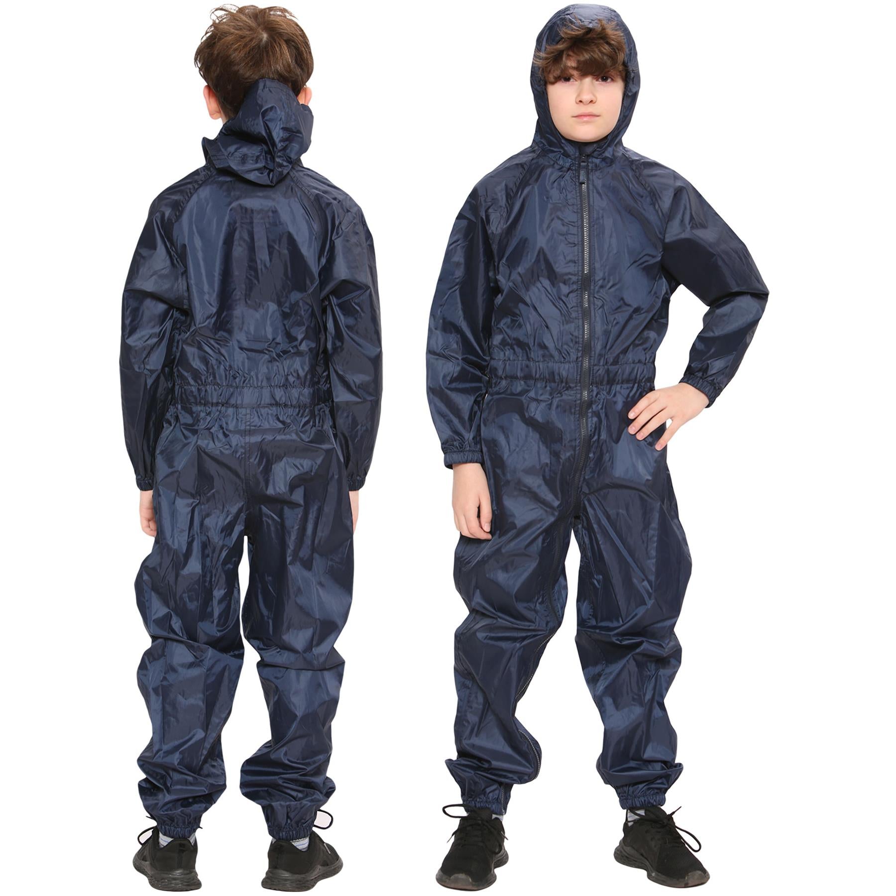 Girls Boys Raincoat Hooded Waterproof Rainsuit